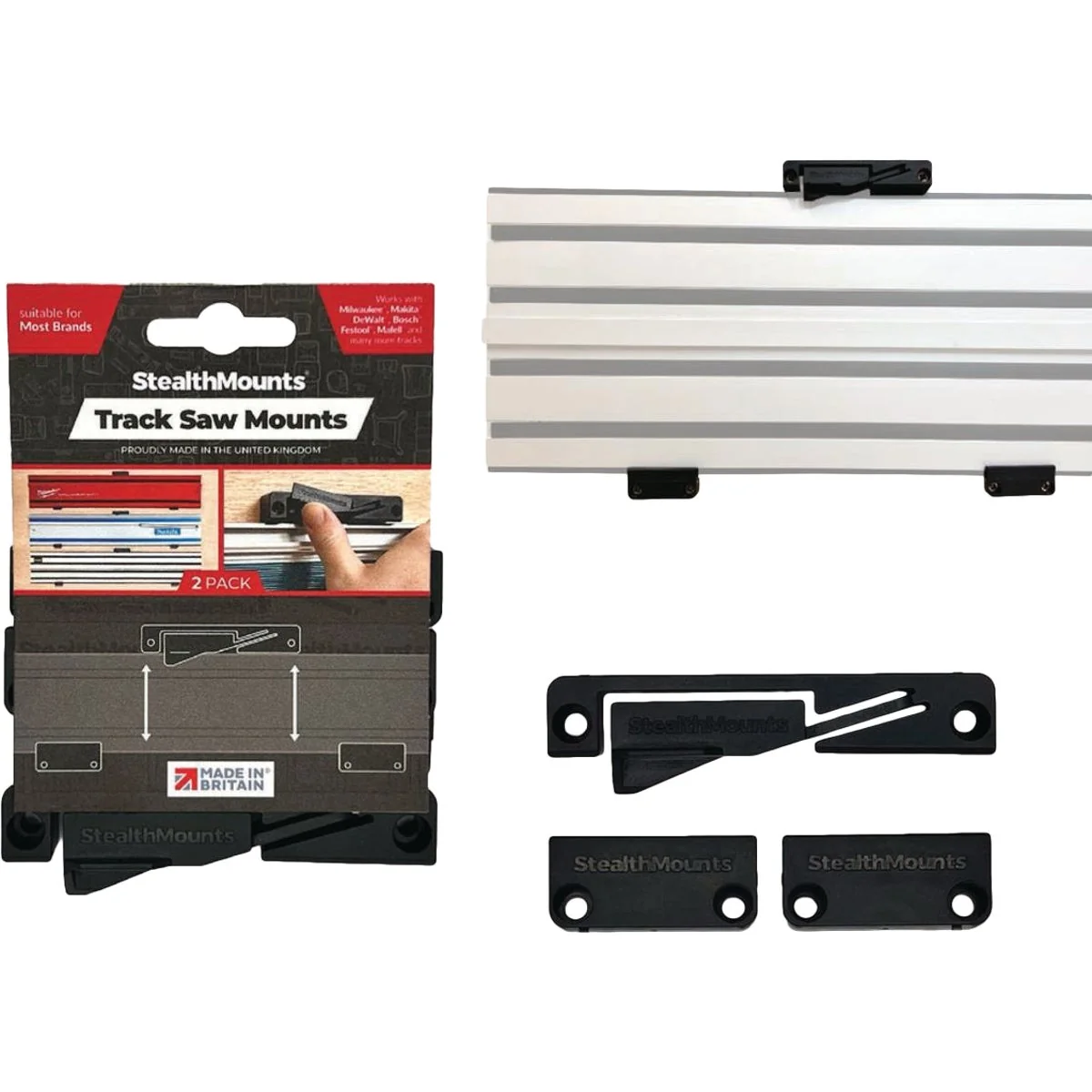 Reliable Stealthmounts Universal Track Saw Guide Rail Mount 2-Pack Stylish