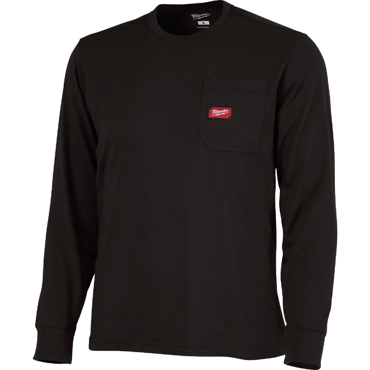 Powerful Milwaukee GridIron Small Black Long Sleeve Heavy-Duty Pocket T-Shirt Specialty