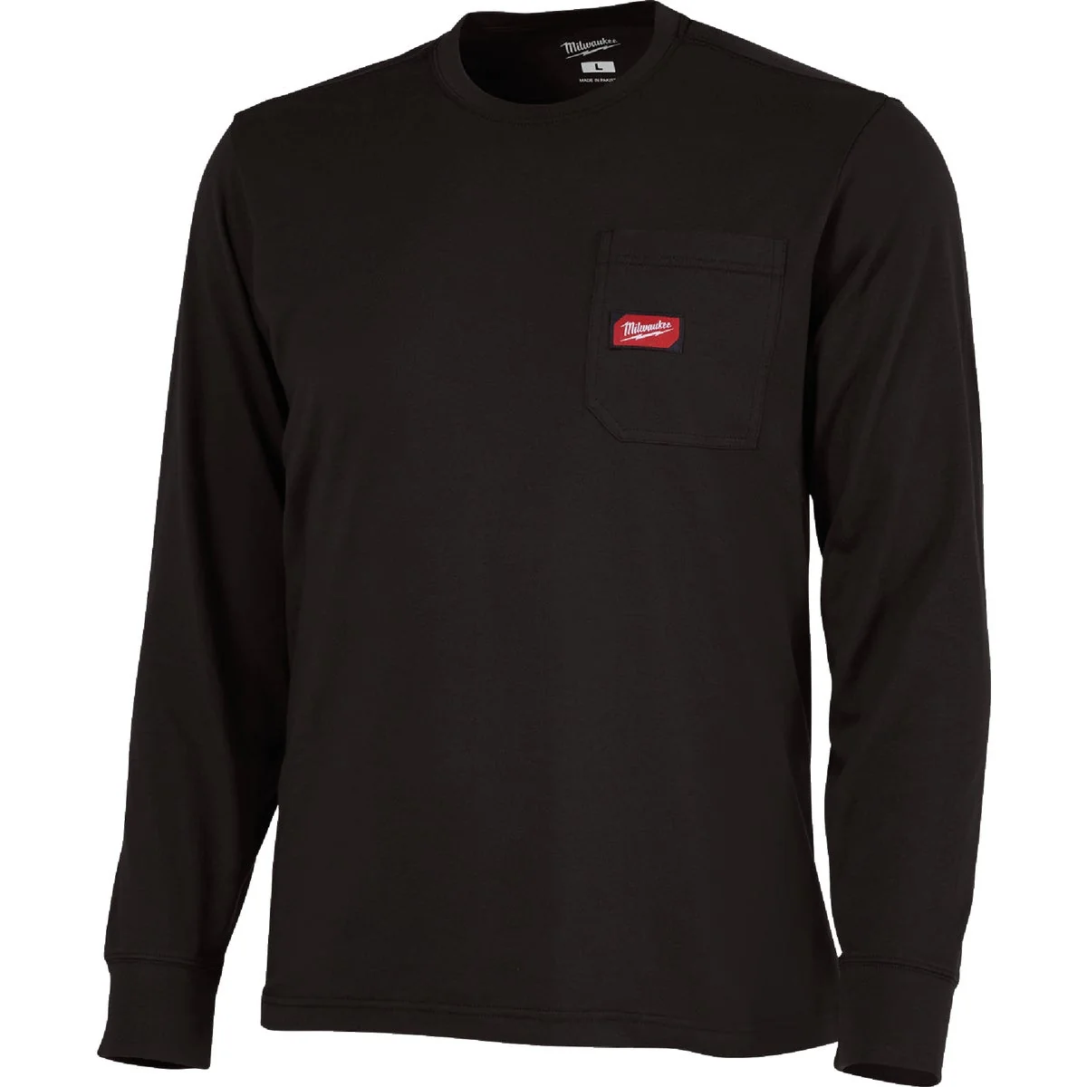 Artisan Milwaukee GridIron Large Black Long Sleeve Heavy-Duty Pocket T-Shirt Fashionable