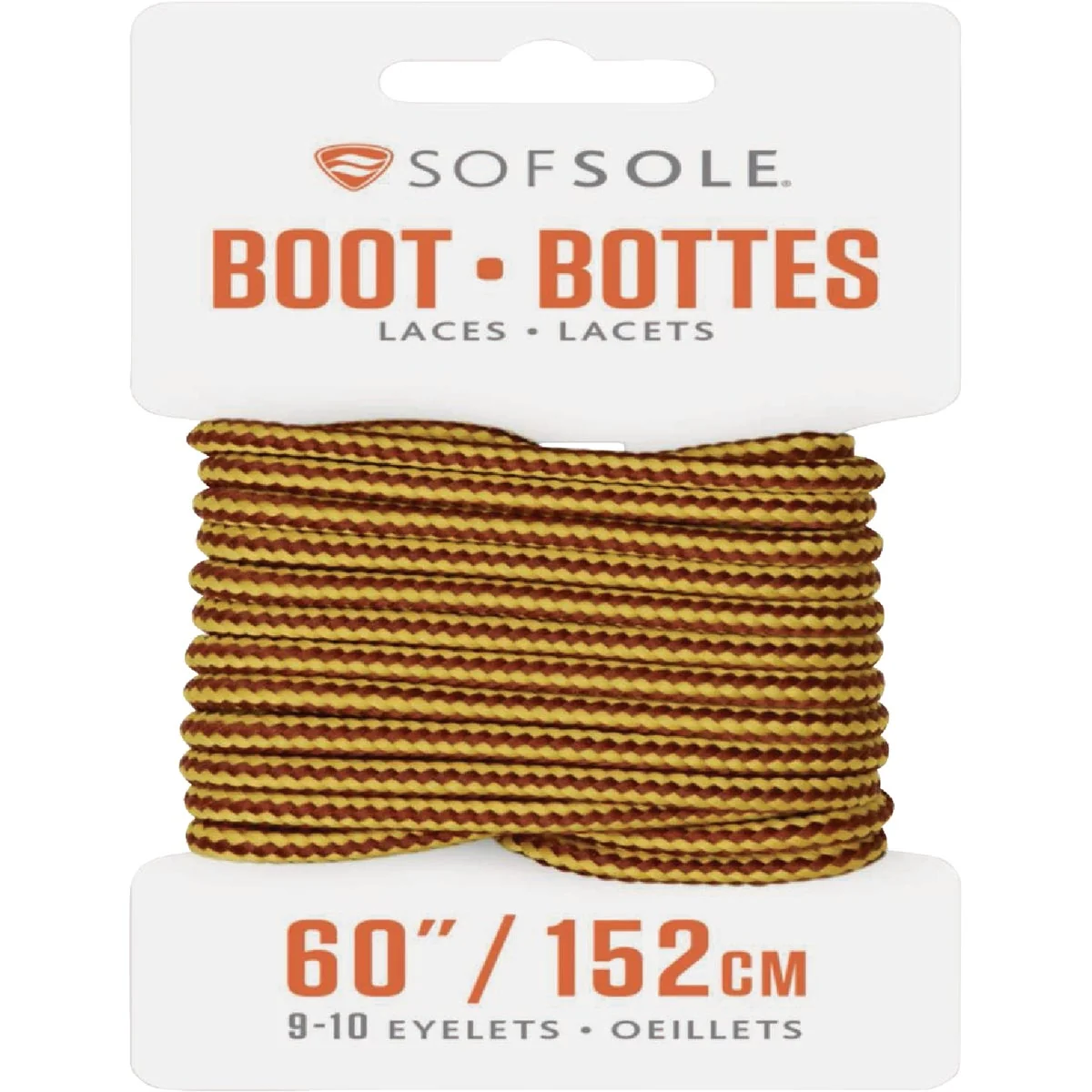 Relaxed SOF Sole 60 in. Gold-Brown Boot Laces Classic