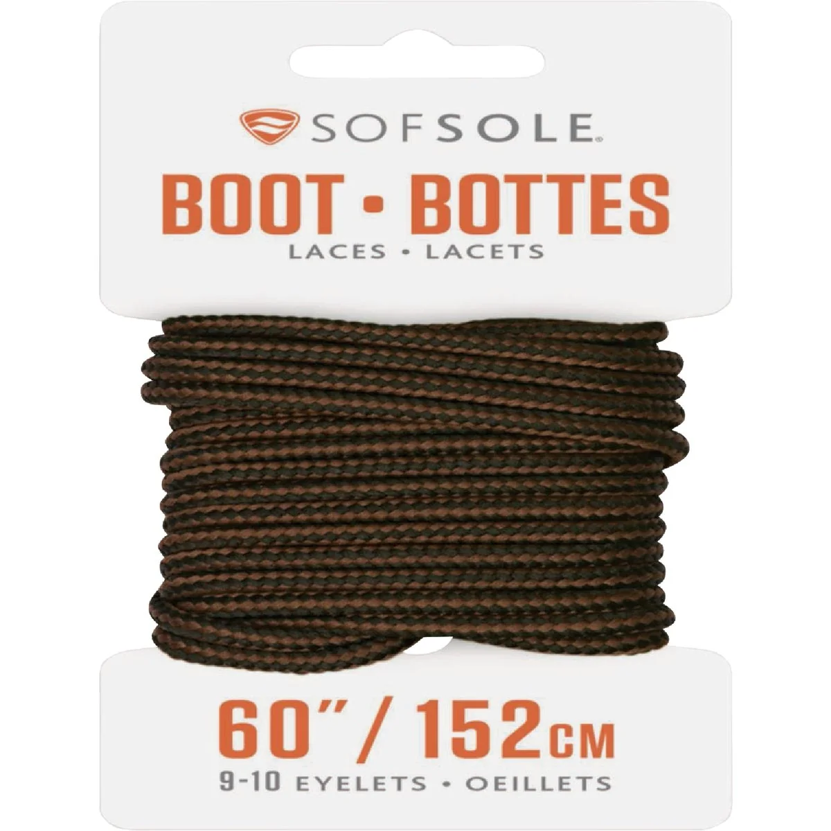 High-Grade Sof Sole 60 in. Balck-Brown Boot Laces Verified
