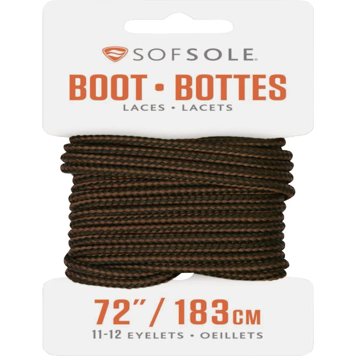 Dependable Sof Sole 72 in. Black-Brown Boot Laces Refined