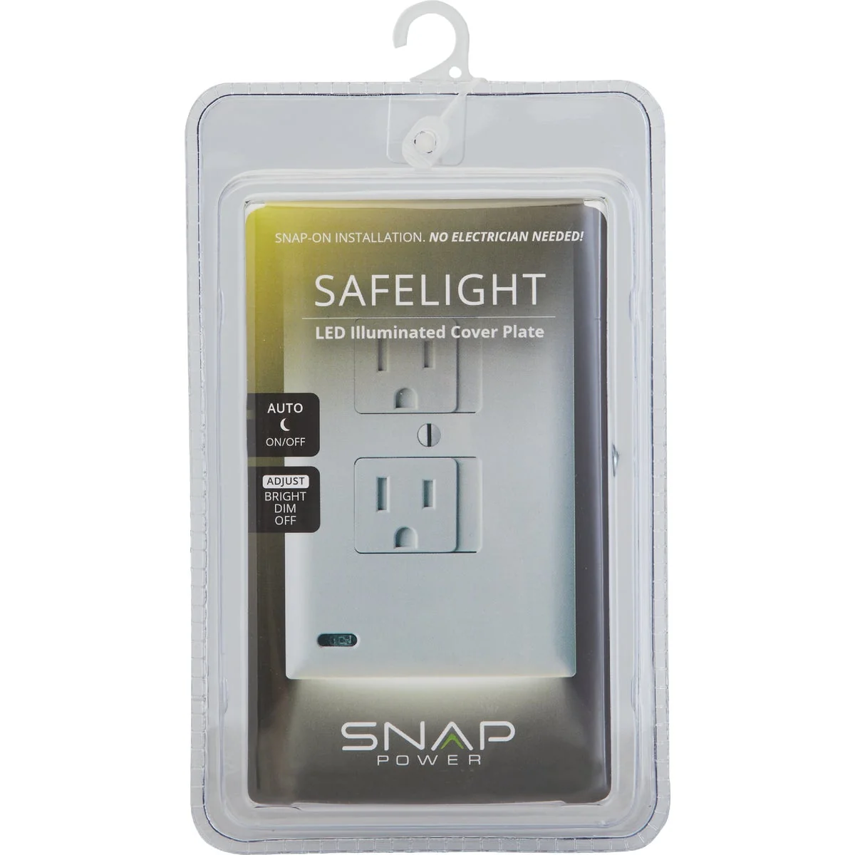 Luxury SnapPower SafeLight Single Gang Duplex Outlet Wall Plate White Superior