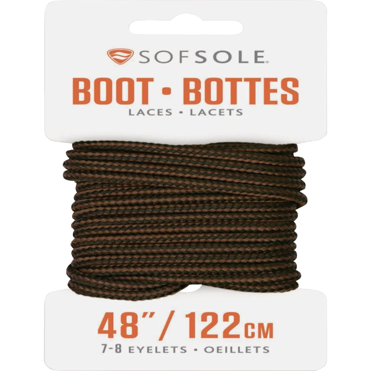 Soft Sof Sole 48 in. Black-Brown Boot Laces Smart