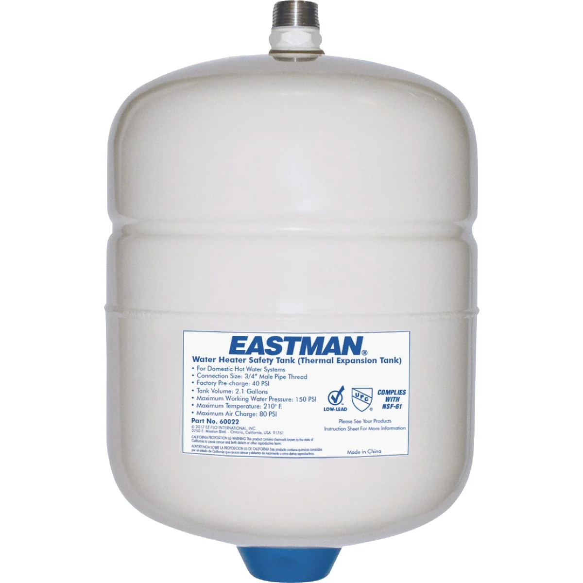 Reusable Eastman 2 Gal. Water Heater Expansion Tank Environmentally Friendly