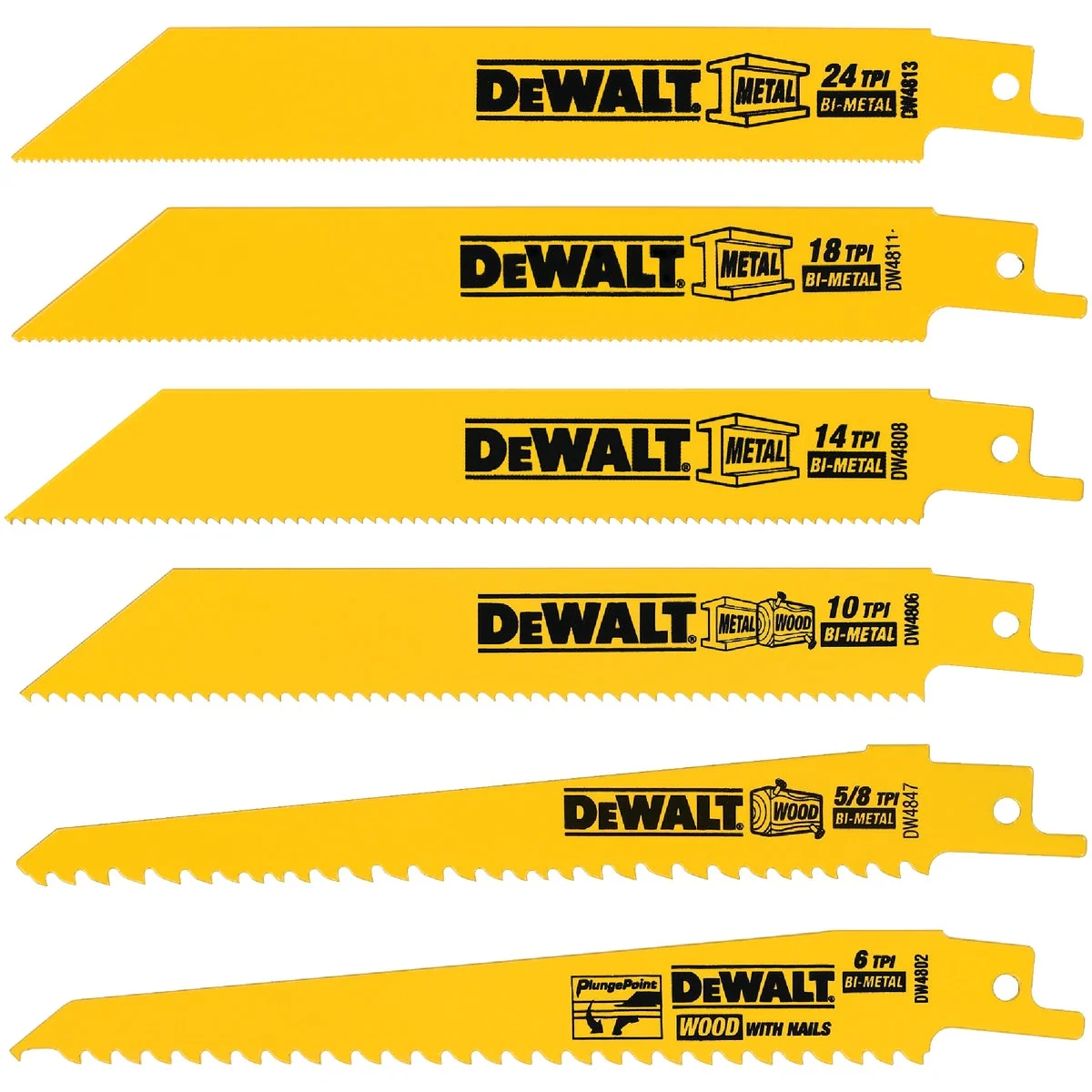 Fashionable DEWALT 6-Piece Reciprocating Saw Blade Set Crafted