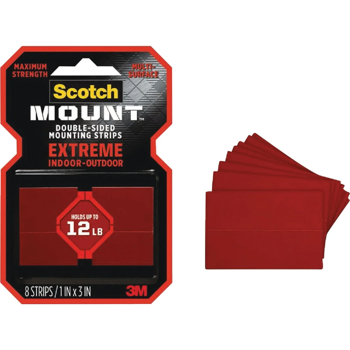 Sophisticated Scotch Mount 1 In. x 3 In. Extreme Double-Sided Mounting Strips 8-Count Fashionable
