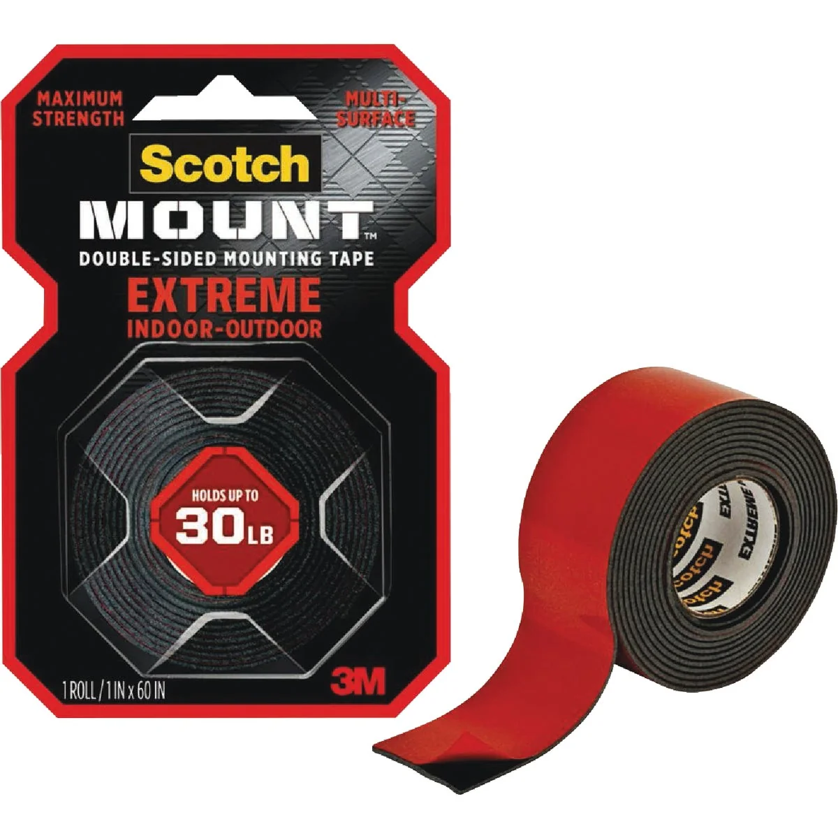 Dependable Scotch Mount 1 In. x 60 In. Extreme Double-Sided Mounting Tape Practical