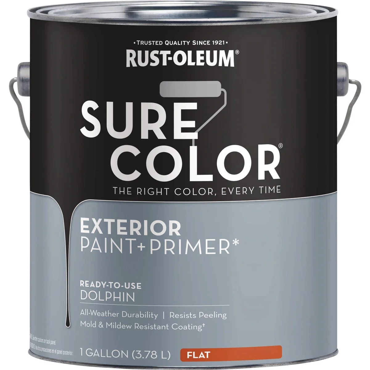Modern Rust-Oleum Sure Color Exterior Paint and Primer Dolphin Flat 1 Gal Comfortable