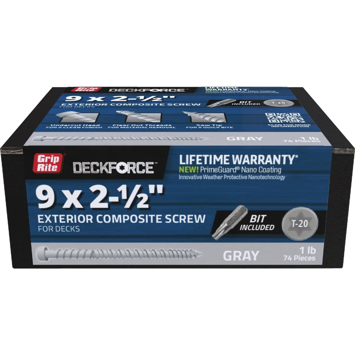 User-Friendly Grip-Rite DeckForce 2-1 2 In. Composite Harbor Gray Deck Screw Long-Lasting
