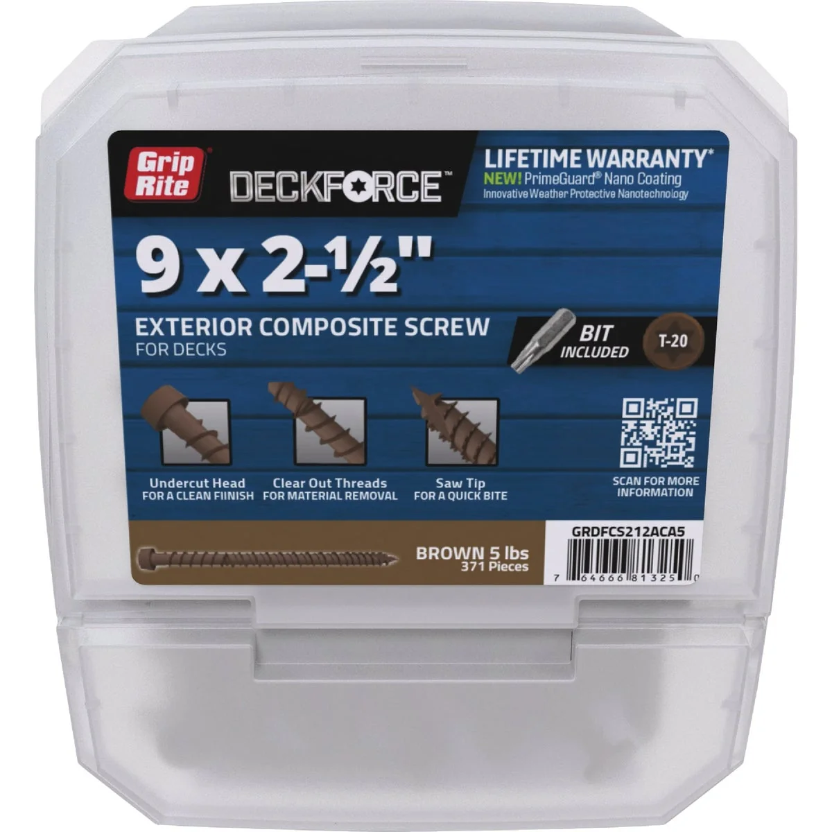 Smart Grip-Rite DeckForce 2-1 2 In. Composite Acacia Deck Screw 5 Lb. Original Design