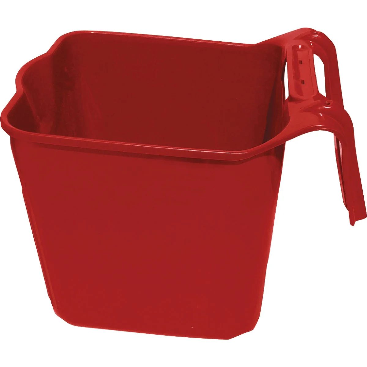 Durable Tuff Stuff 14 Qt. Red Square Over the Fence Feeder Consistent