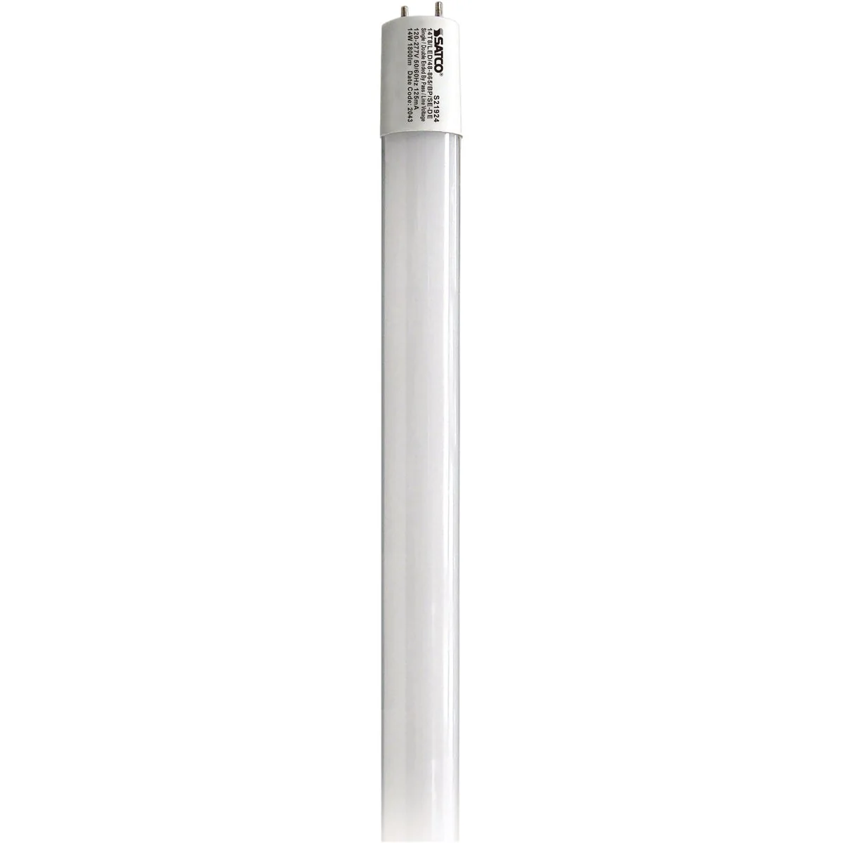 Green Satco 32W Equivalent 48 In. Daylight T8 Bi-Pin Ballast Bypass LED Tube Light Bulb Prestigious