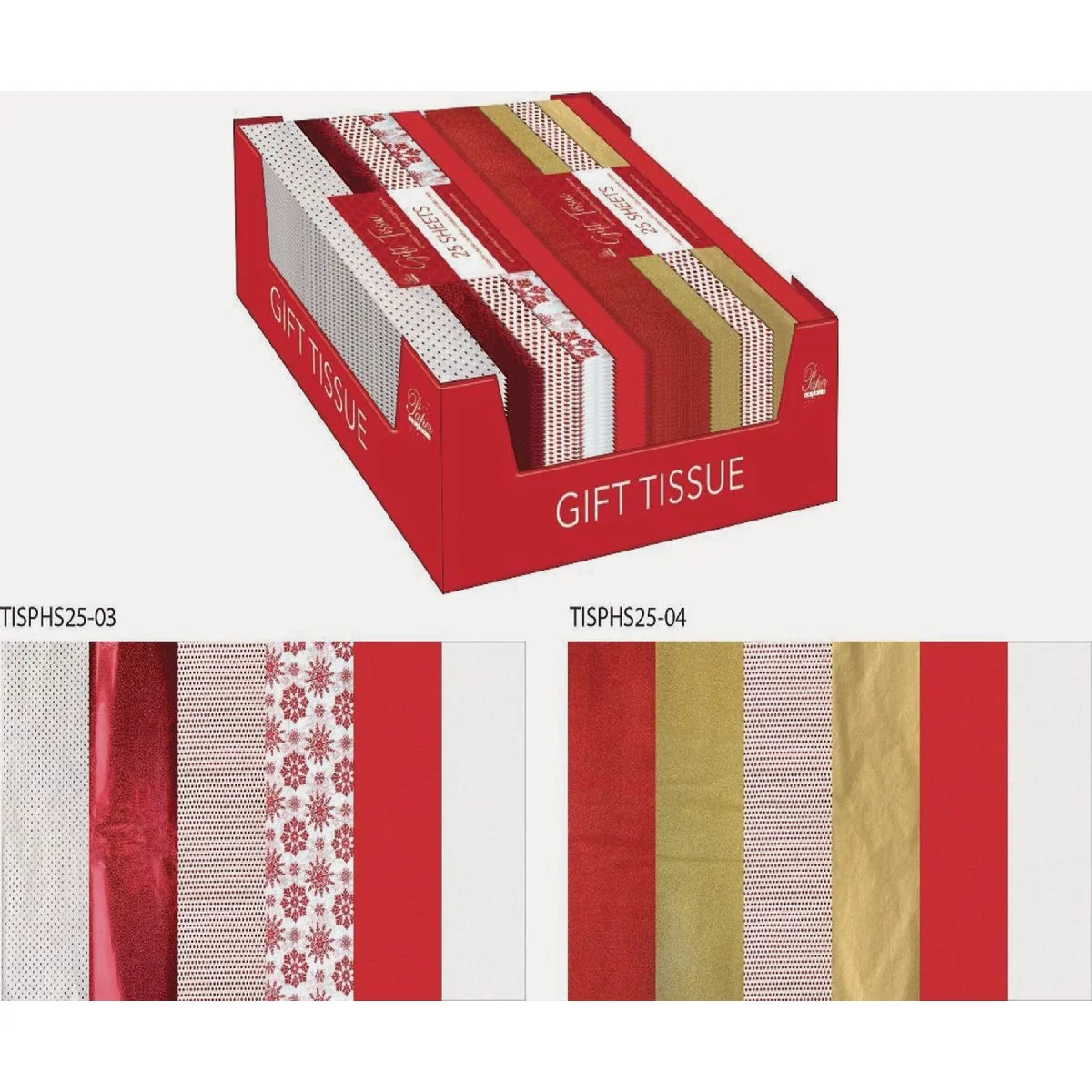 Professional Paper Images Printed Tissue Paper 25-Pack Solid