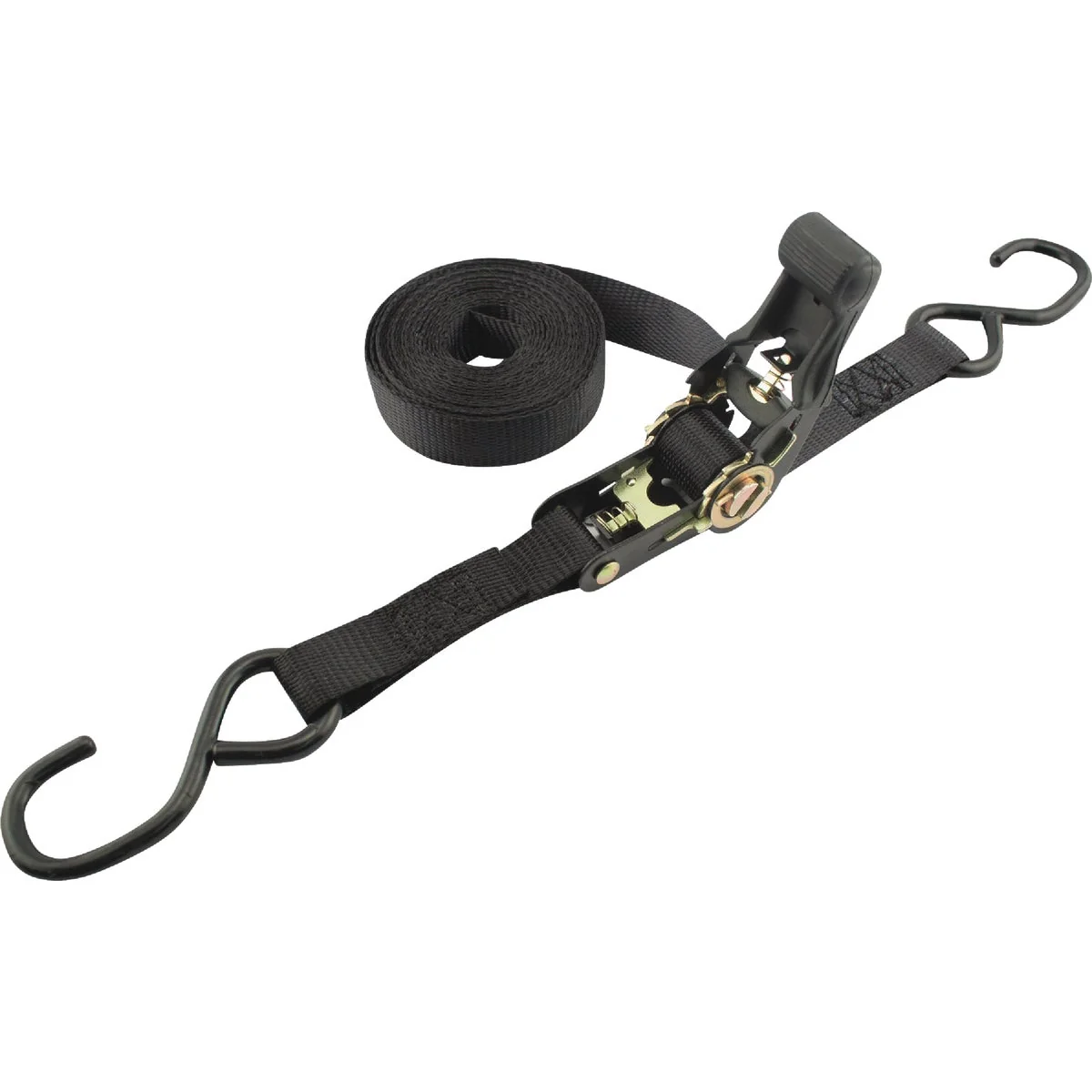 Organic Erickson 1 In. x 15 Ft. 1200 Lb. Ratchet Strap W S-Hooks W Soft Grip Ratchet Handle High-Performance