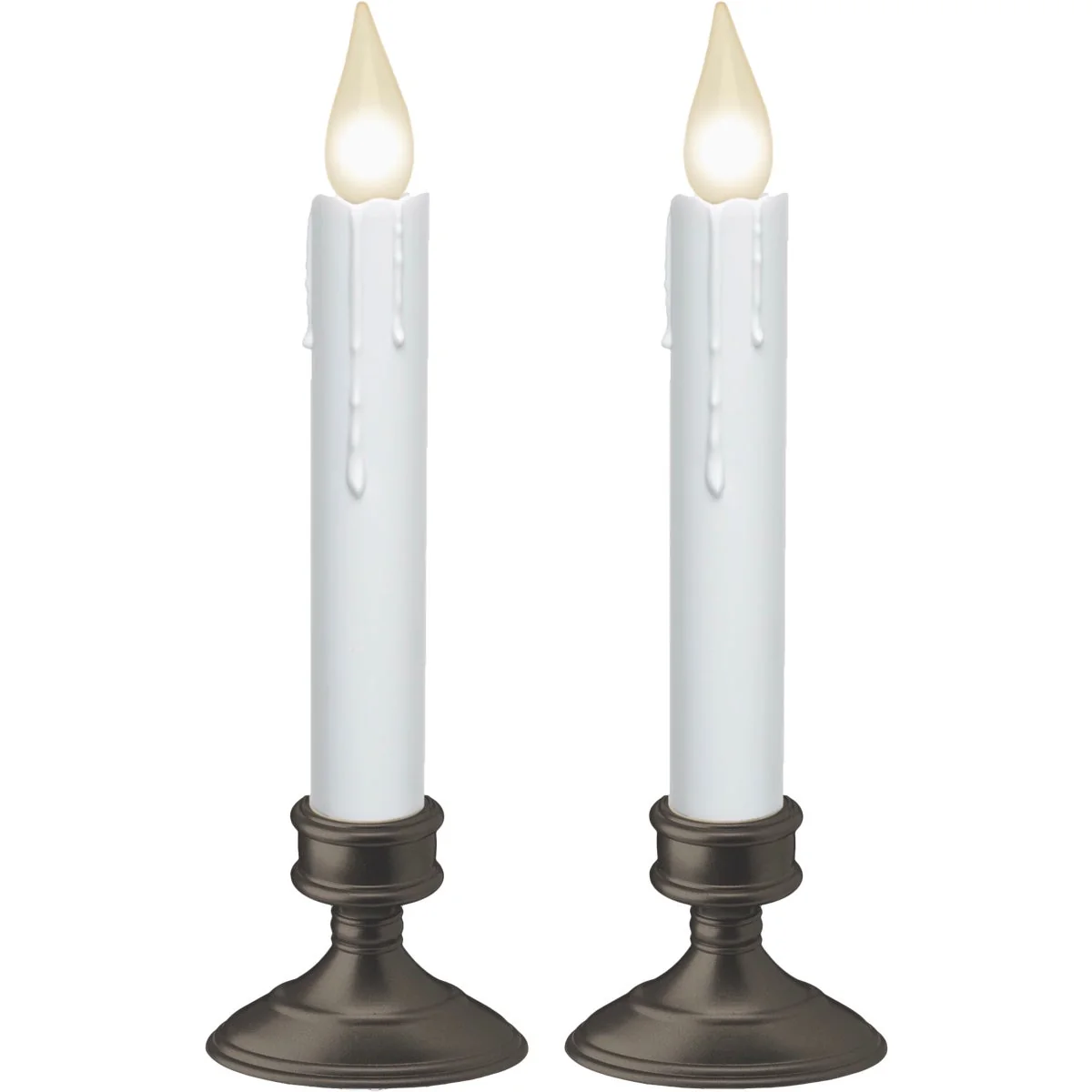 Elite Xodus 2.5 In. x 8 In. H. x 1.5 In. D. Aged Bronze Base Battery Operated Hot Spot Candle with 6 Hour Repeating Timer 2-Pack Outstanding