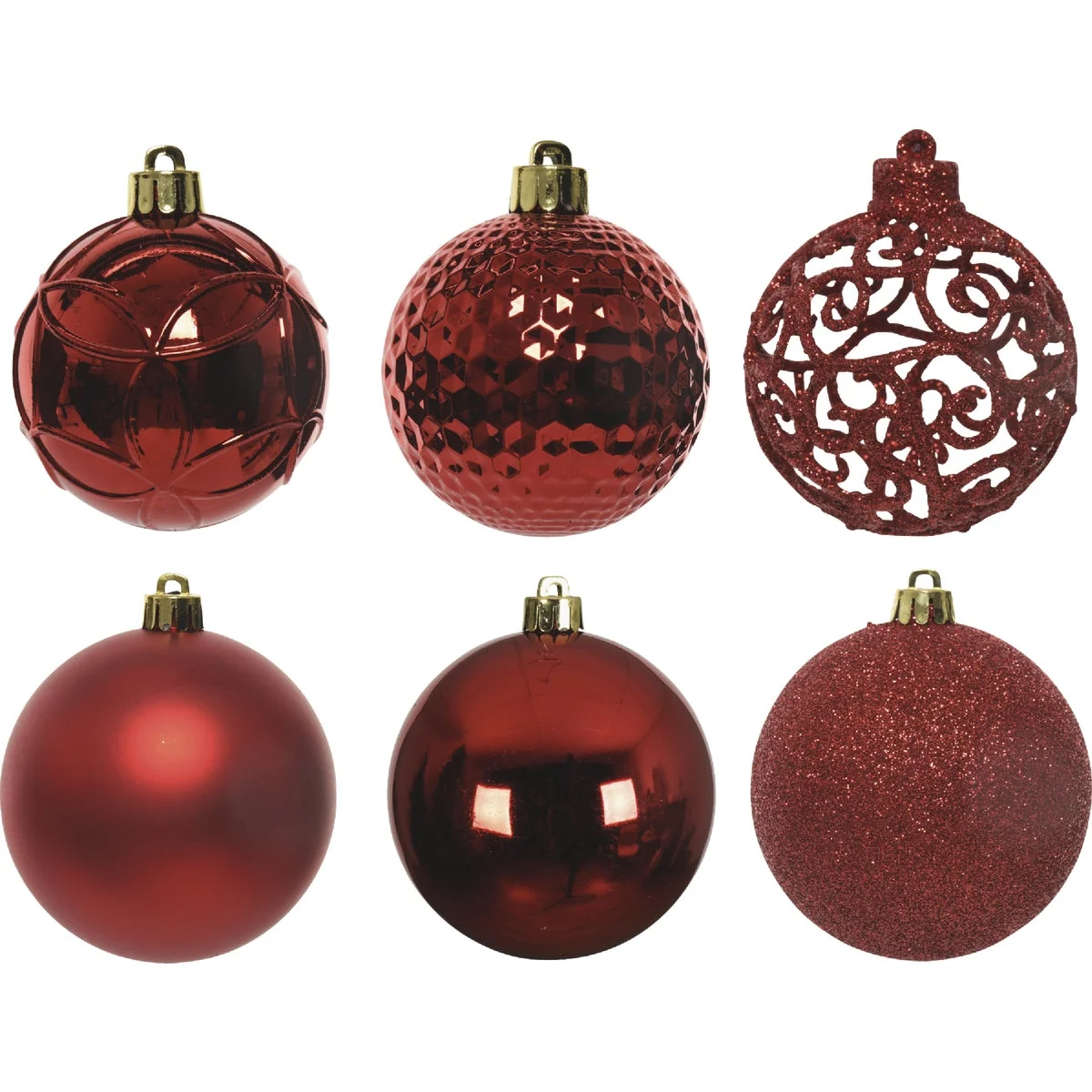 Artisan Decoris 2.4 In. Shatterproof Oxblood Bauble Christmas Ornament 37-Pack Long-Lasting