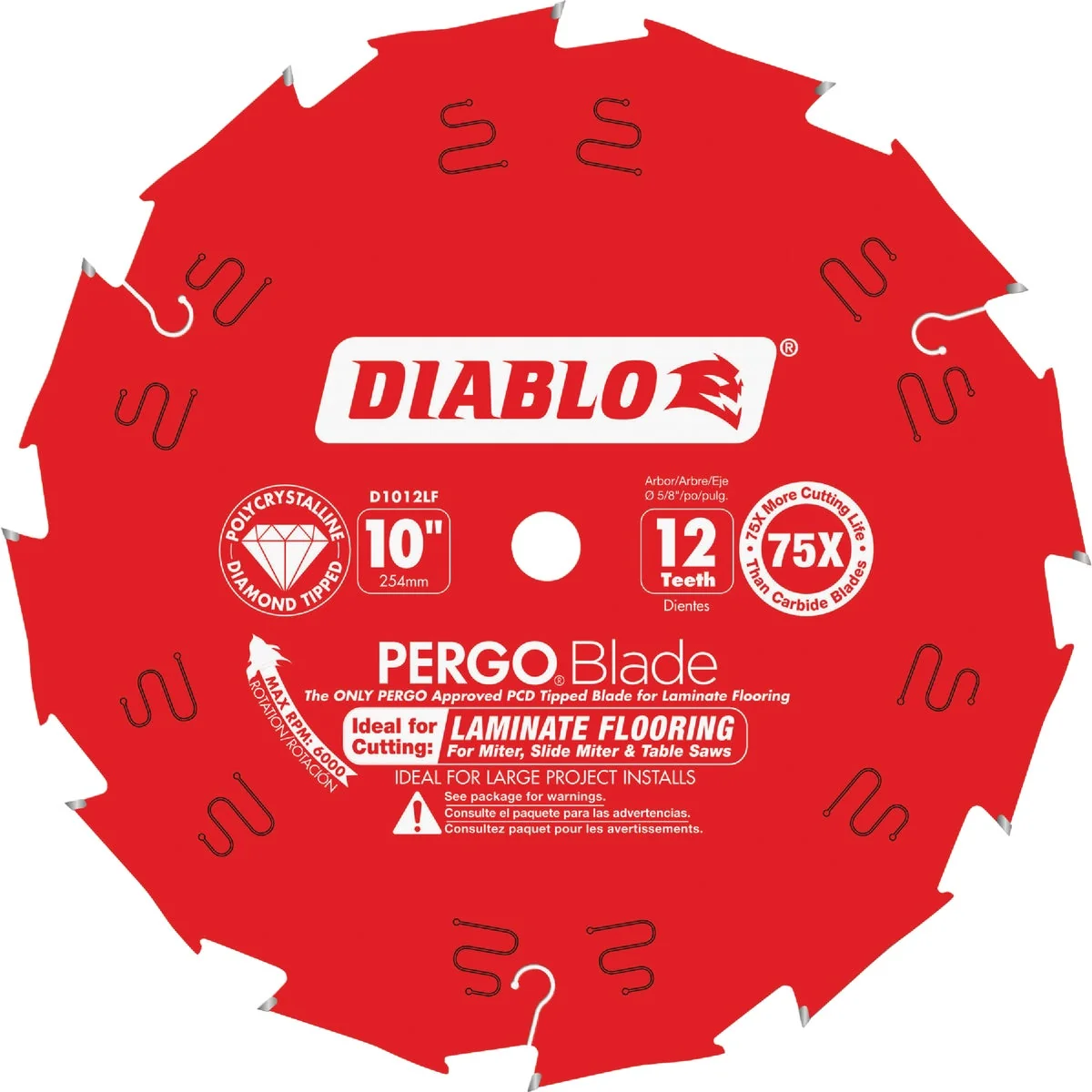 Contemporary Diablo PERGOBlade 10 In. 12-Tooth Laminate Wood Flooring Circular Saw Blade Long-Lasting