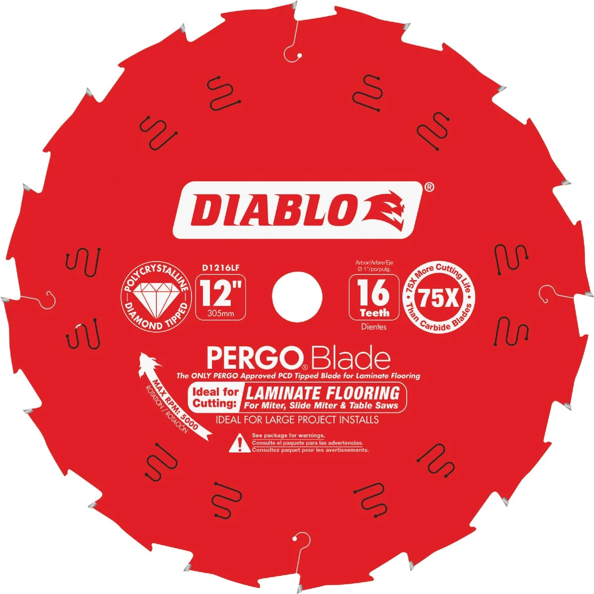 High-End Diablo PERGOBlade 12 In. 16-Tooth Laminate Wodo Flooring Circular Saw Blade Enhanced