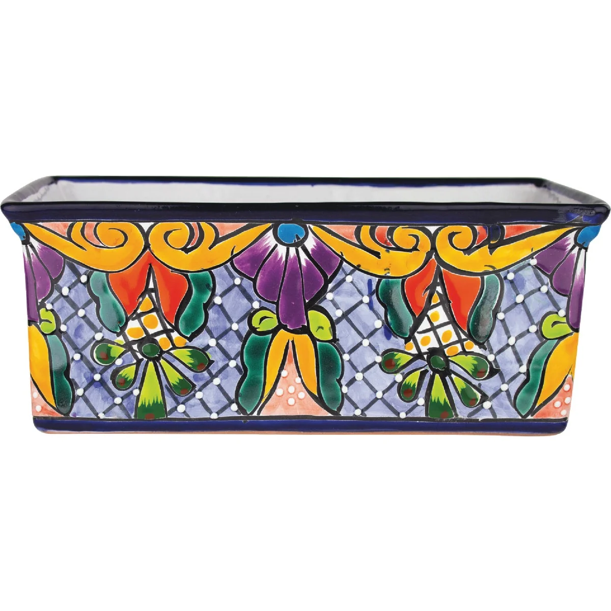Flexible Syndicate Home and Garden 12 In. Verona Rectangle Clay Planter Traditional