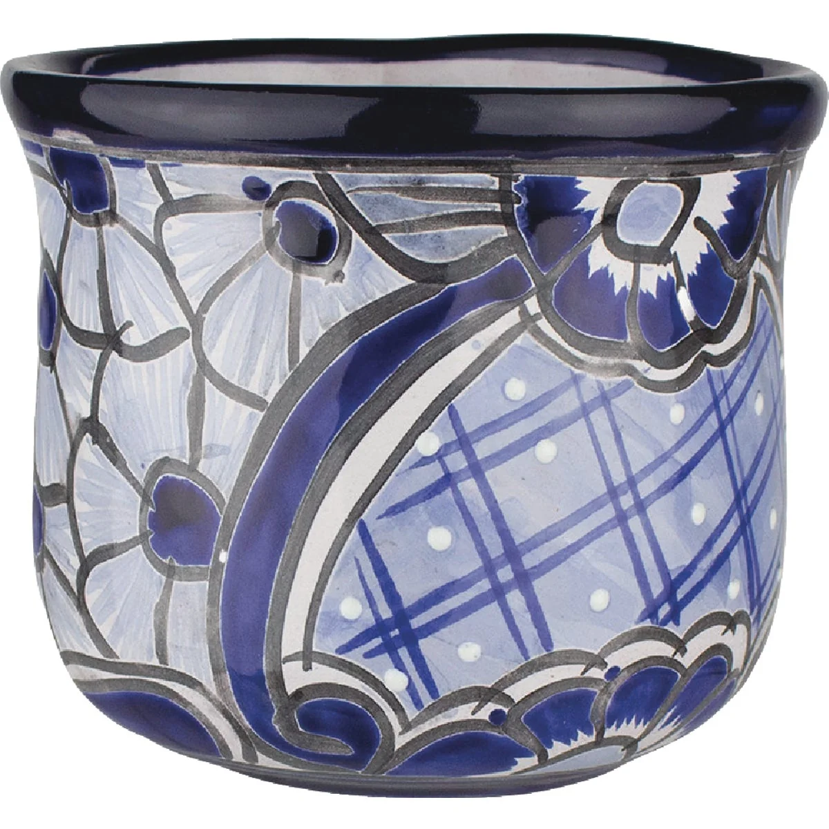 Elite Syndicate Home and Garden 5 In. Italian Blue White Clay Planter Fashionable