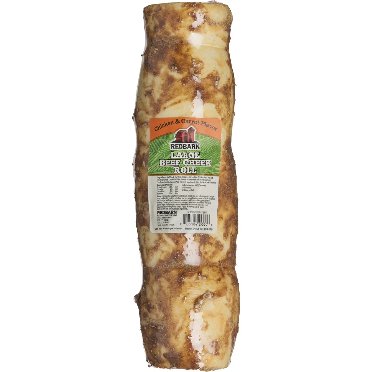 Artisan Redbarn Large Glazed Beef Cheek Roll Dog Treat Efficient