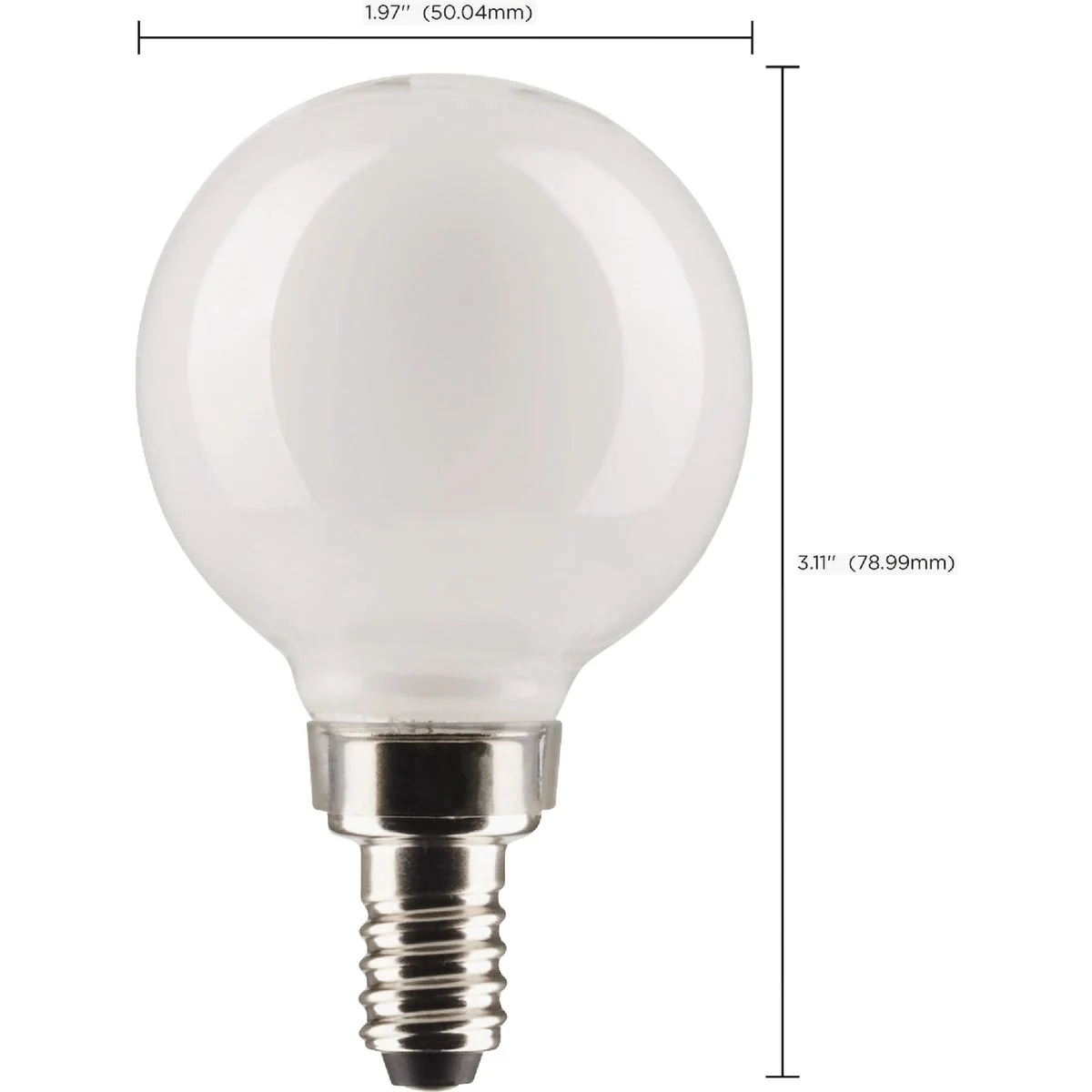 Minimalist Satco 40W Equivalent G16.5 Candelabra Base 2700K LED Bulb 2-Pack Environmentally Friendly