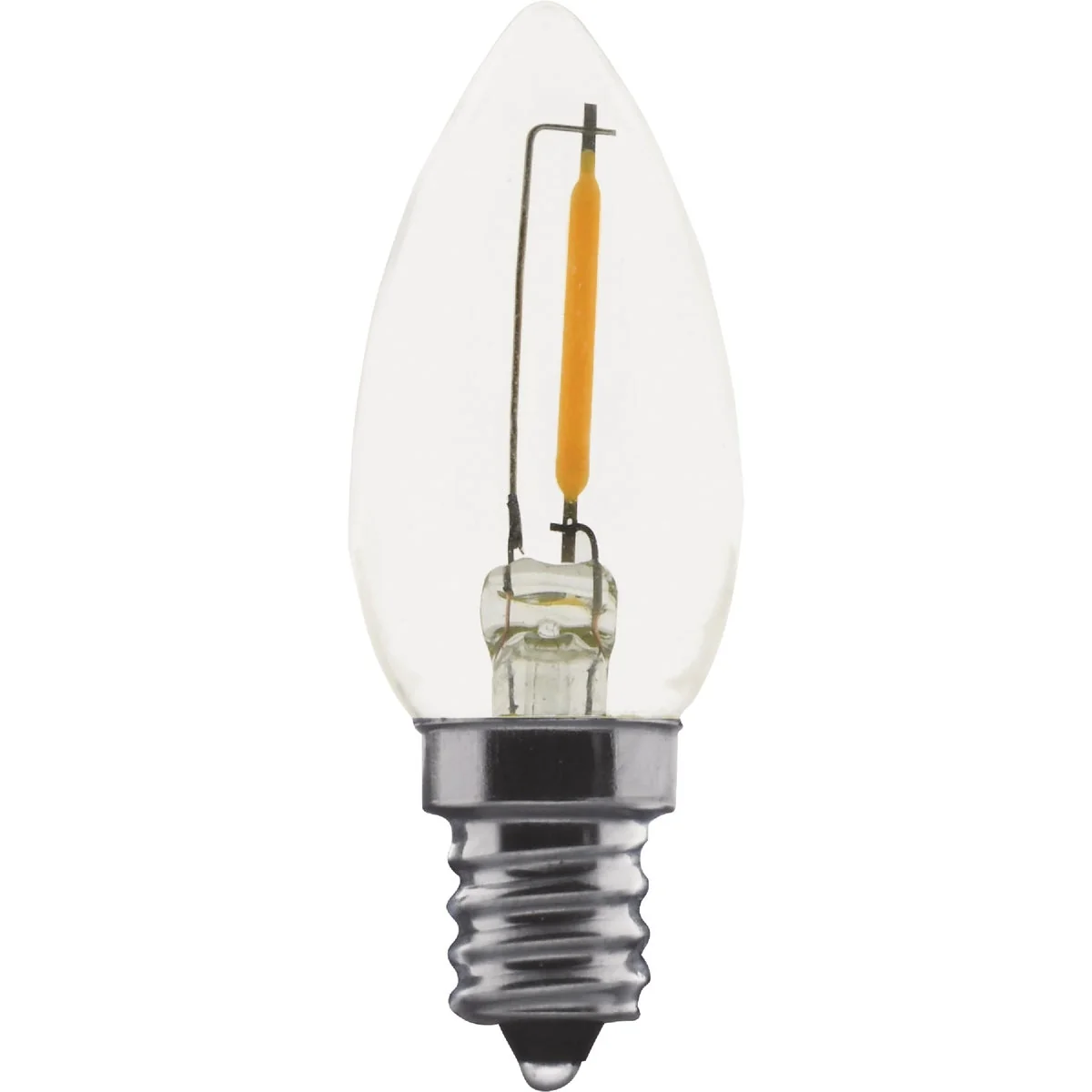 Original Satco 7W Equivalent C7 Candelabra Base 2700K Clear LED Bulb 2-Pack Superior
