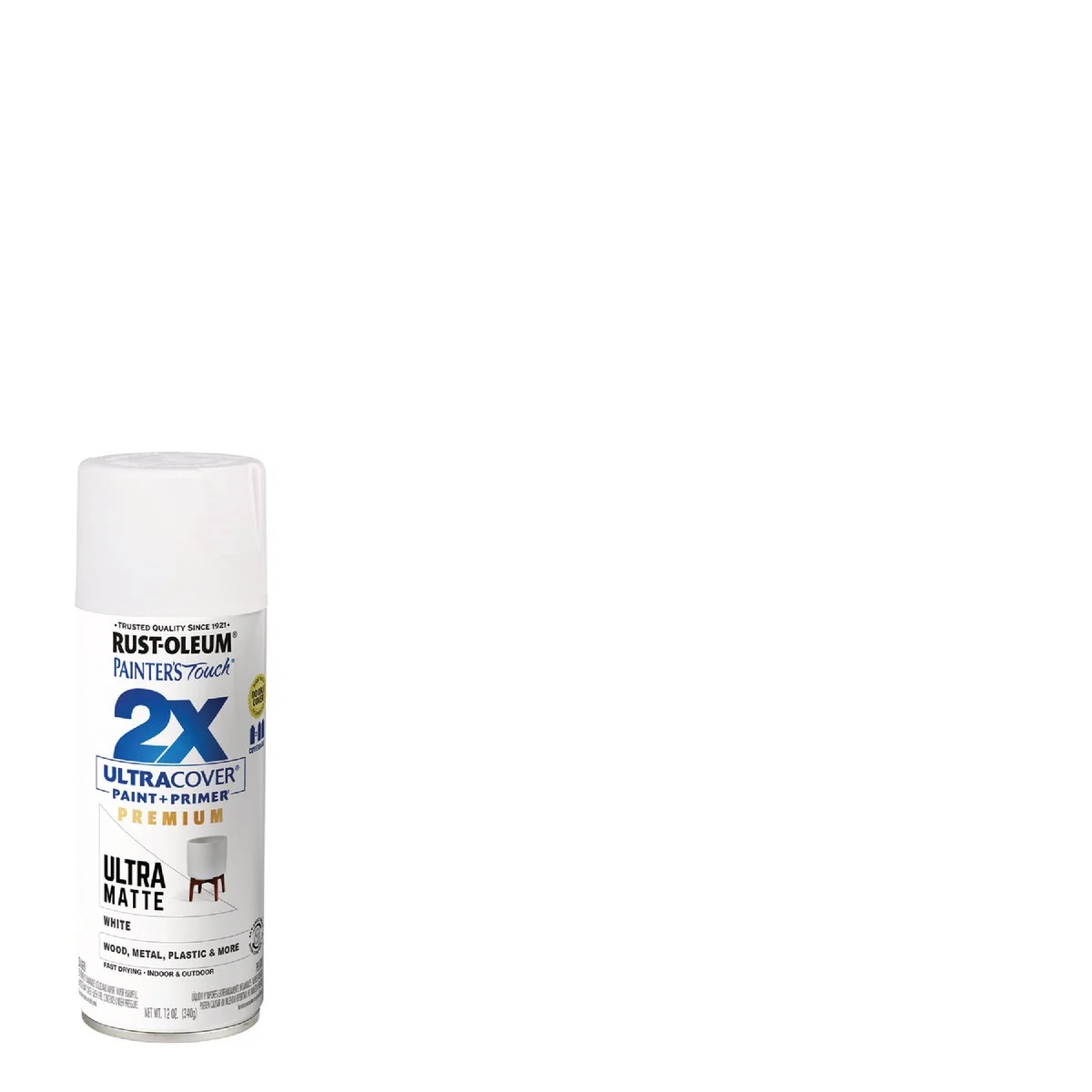 Soft Rust-Oleum Painter's Touch 2X Ultra Cover 12 Oz. Ultra Matte Paint Primer Spray Paint White Refined
