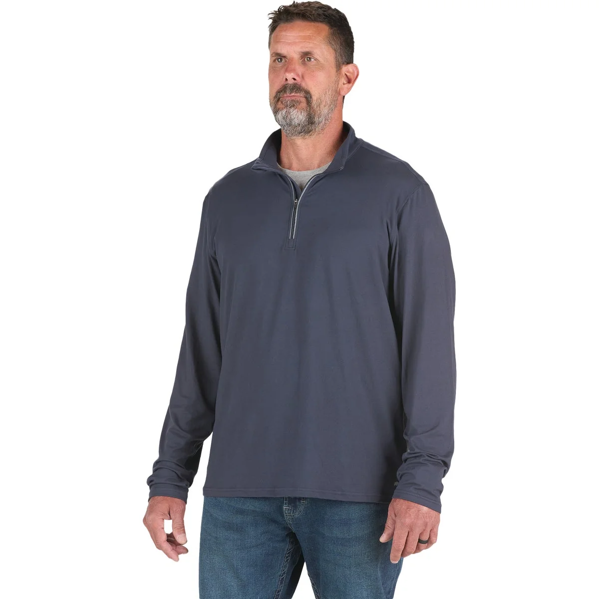 Clean Berne Men's XL Navy Midweight UPF Quarter-Zip Shirt Recyclable