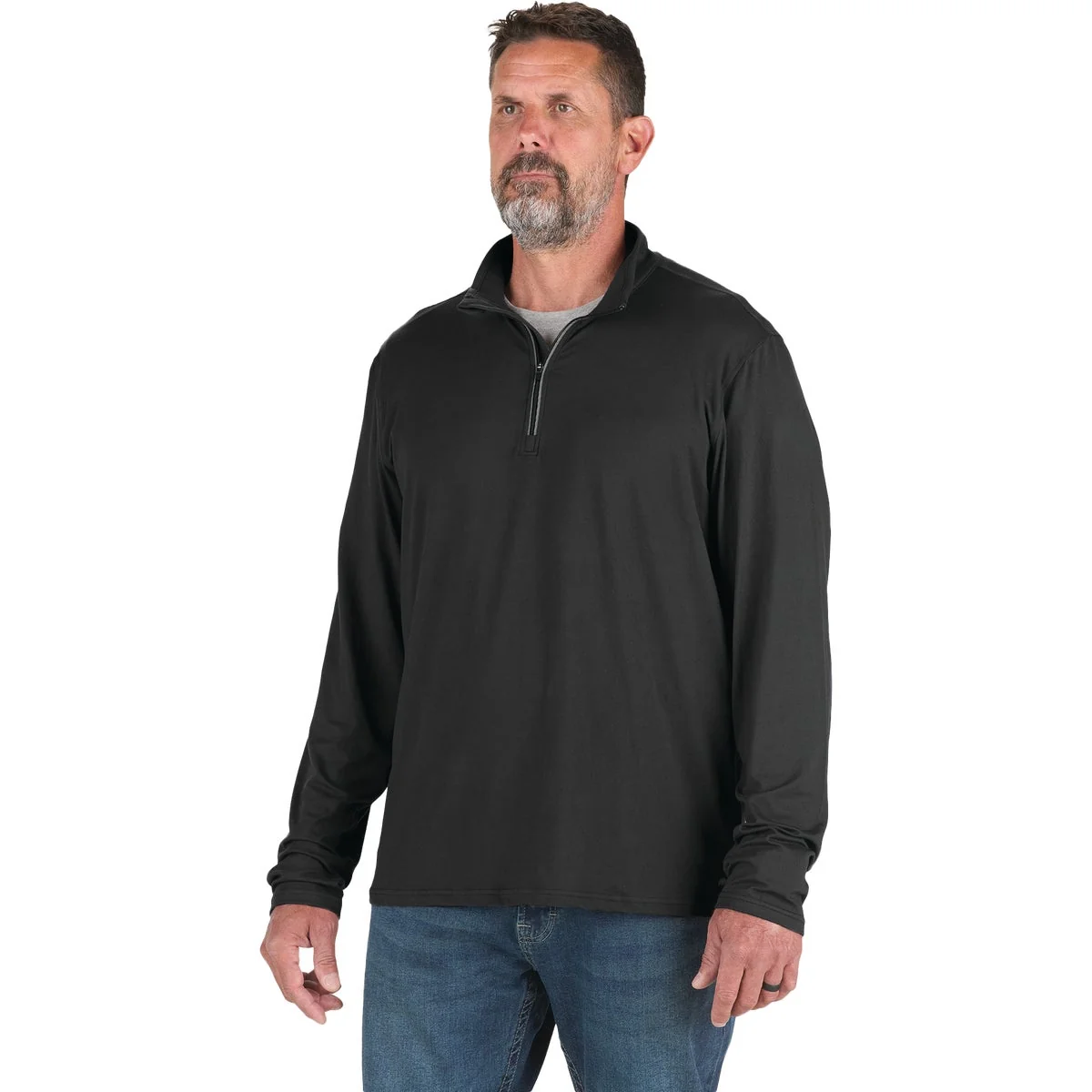 Relaxed Berne Men's XL Black Midweight UPF Quarter-Zip Shirt Refined