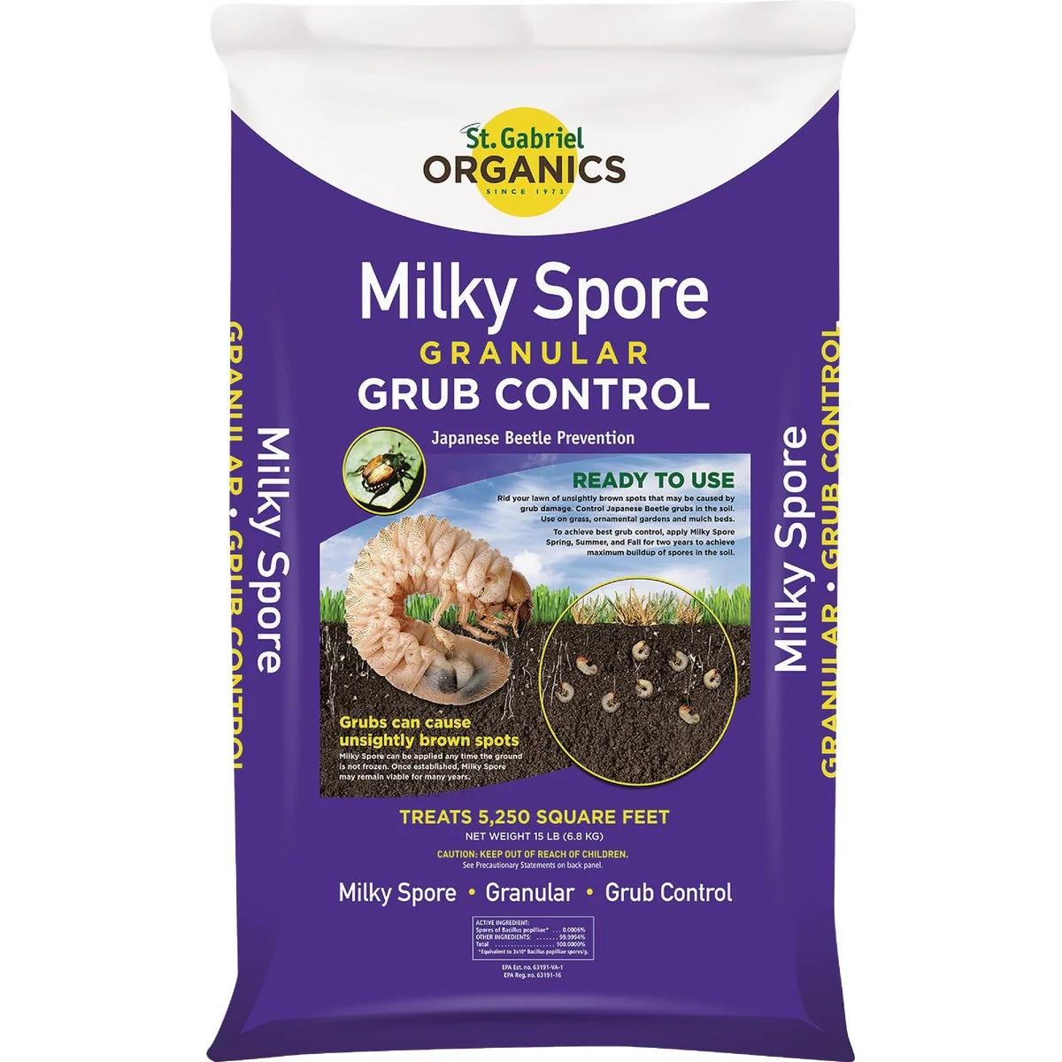 Stylish St. Gabriel Organics 15 Lb. Ready To Use Milky Spore Grub Beetle Killer Granules Dependable