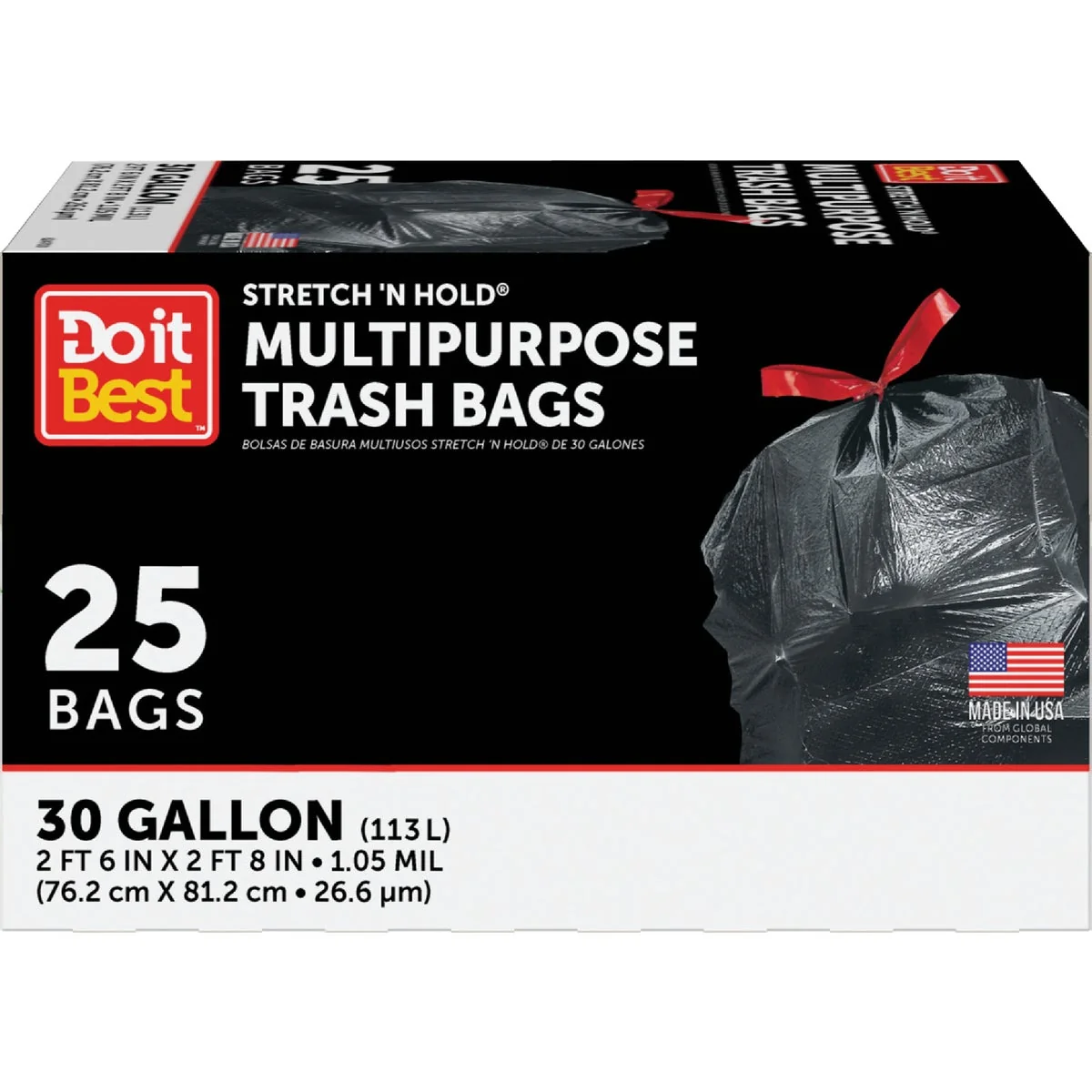 Clean Do it 30-Gal. Stretch 'N Hold Drawstring Trash Bag 25-Count Fine