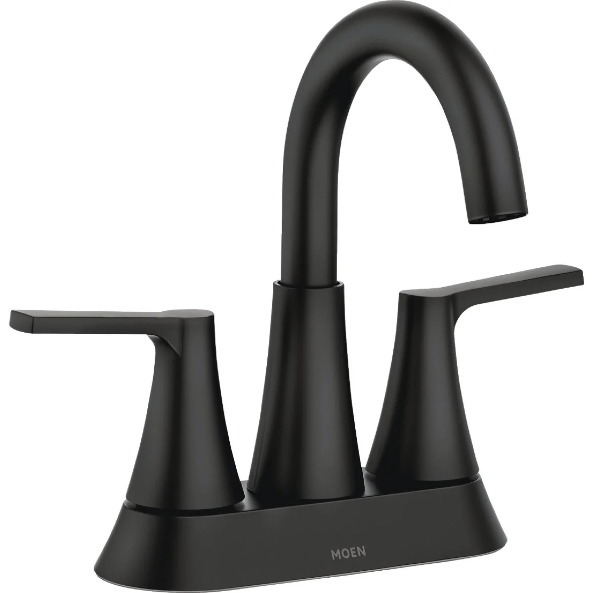 Clean Moen Mikah 2-Handle High Arc Bathroom Faucet Matte Black Superior