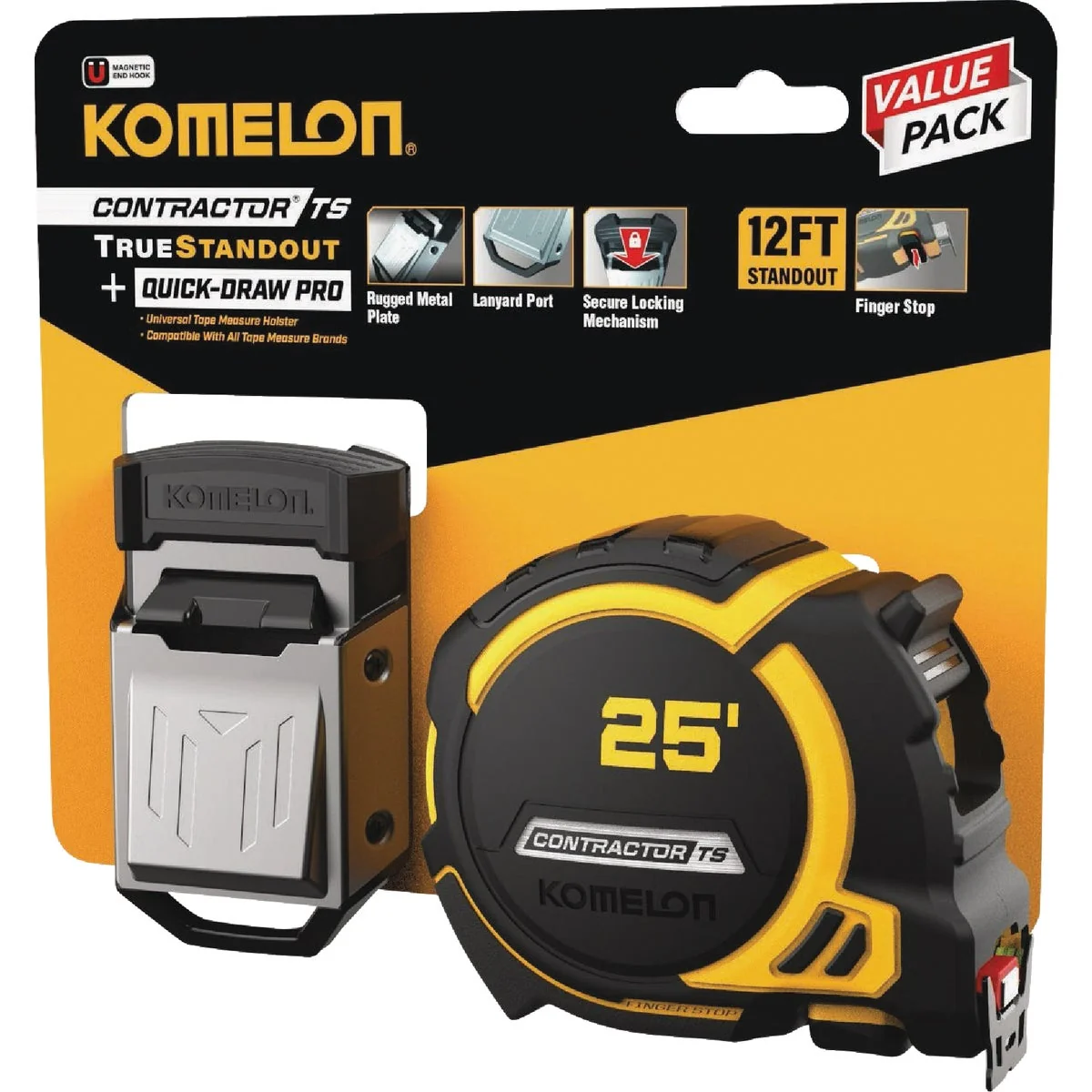 Proven Komelon Contractor TS 25 Ft. Tape Measure Quick Draw PRO Tool Holster Genuine