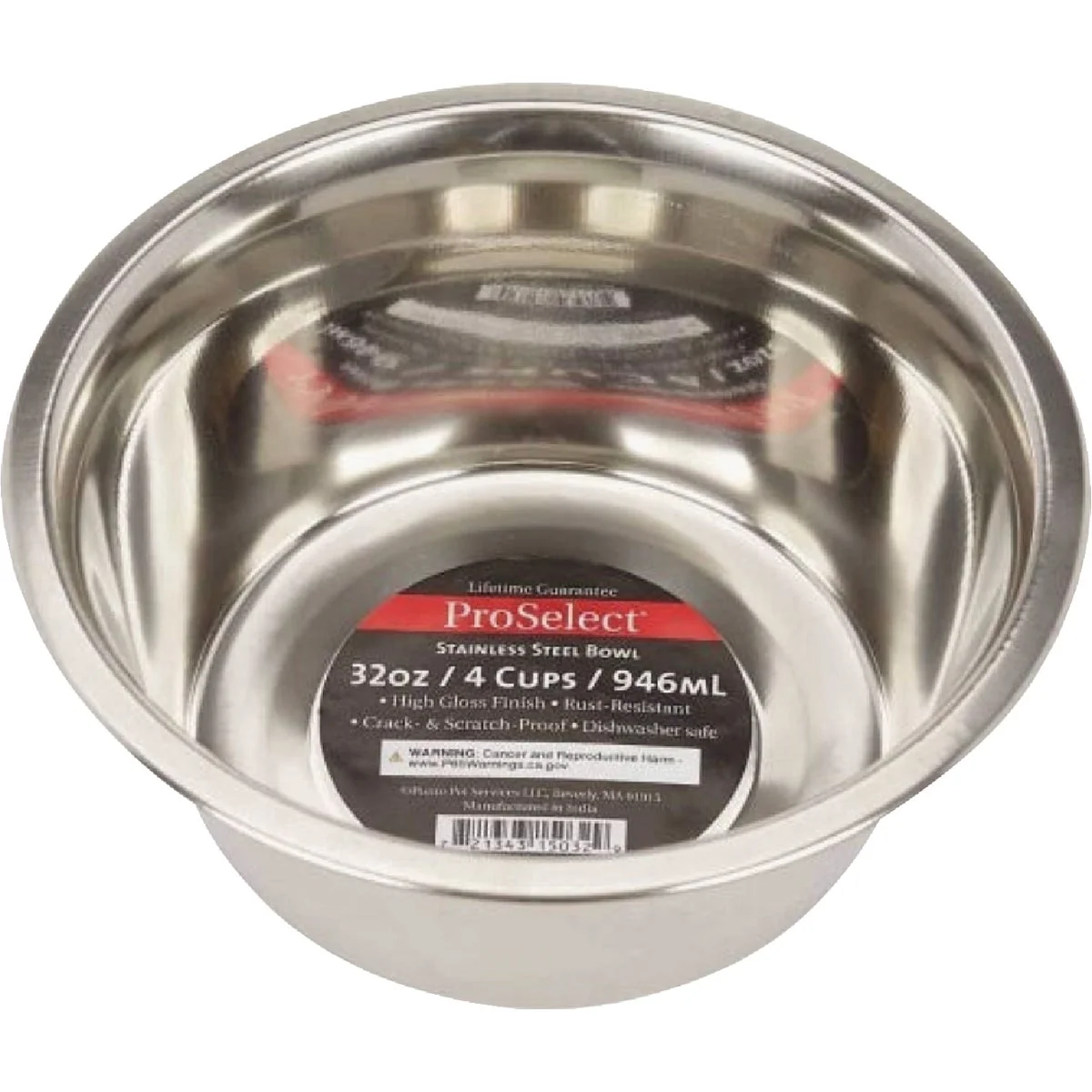 Solid Boss Pet ProSelect 32 Oz. Heavy Stainless Steel Mirror Finish Dog Bowl Original Design