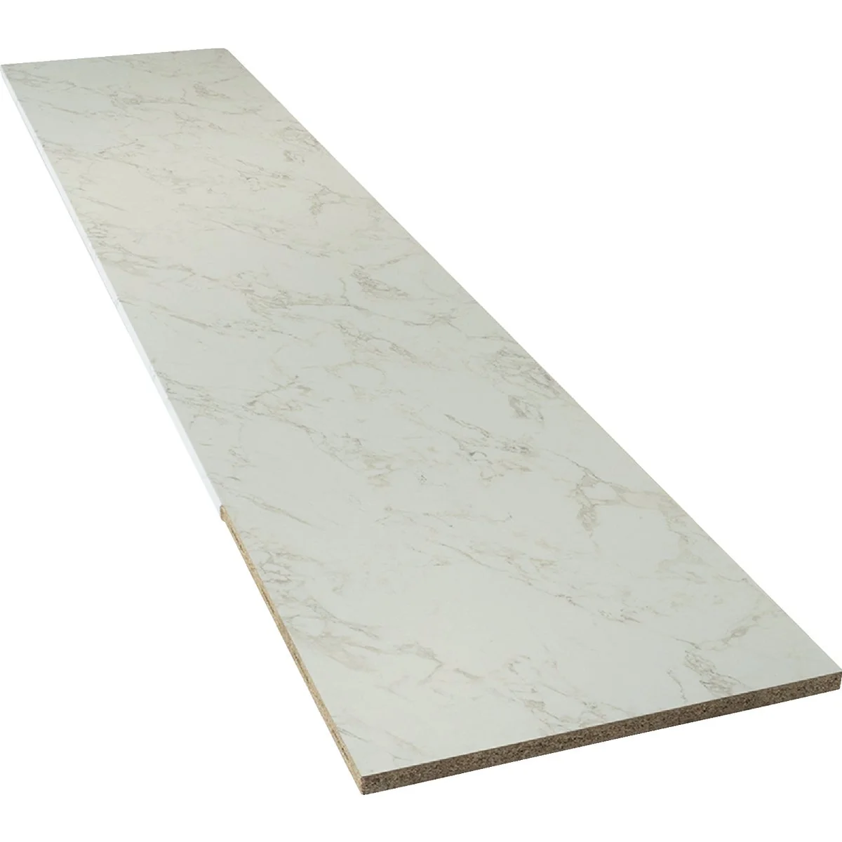 Consistent VT Industries Stretta 6 Ft. Right Hand Laminate White Marble Countertop Refined