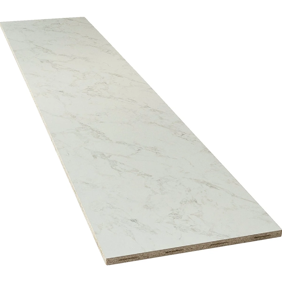 Easy-to-Use VT Industries Stretta 10 Ft. Left Hand Laminate White Marble Countertop Consistent