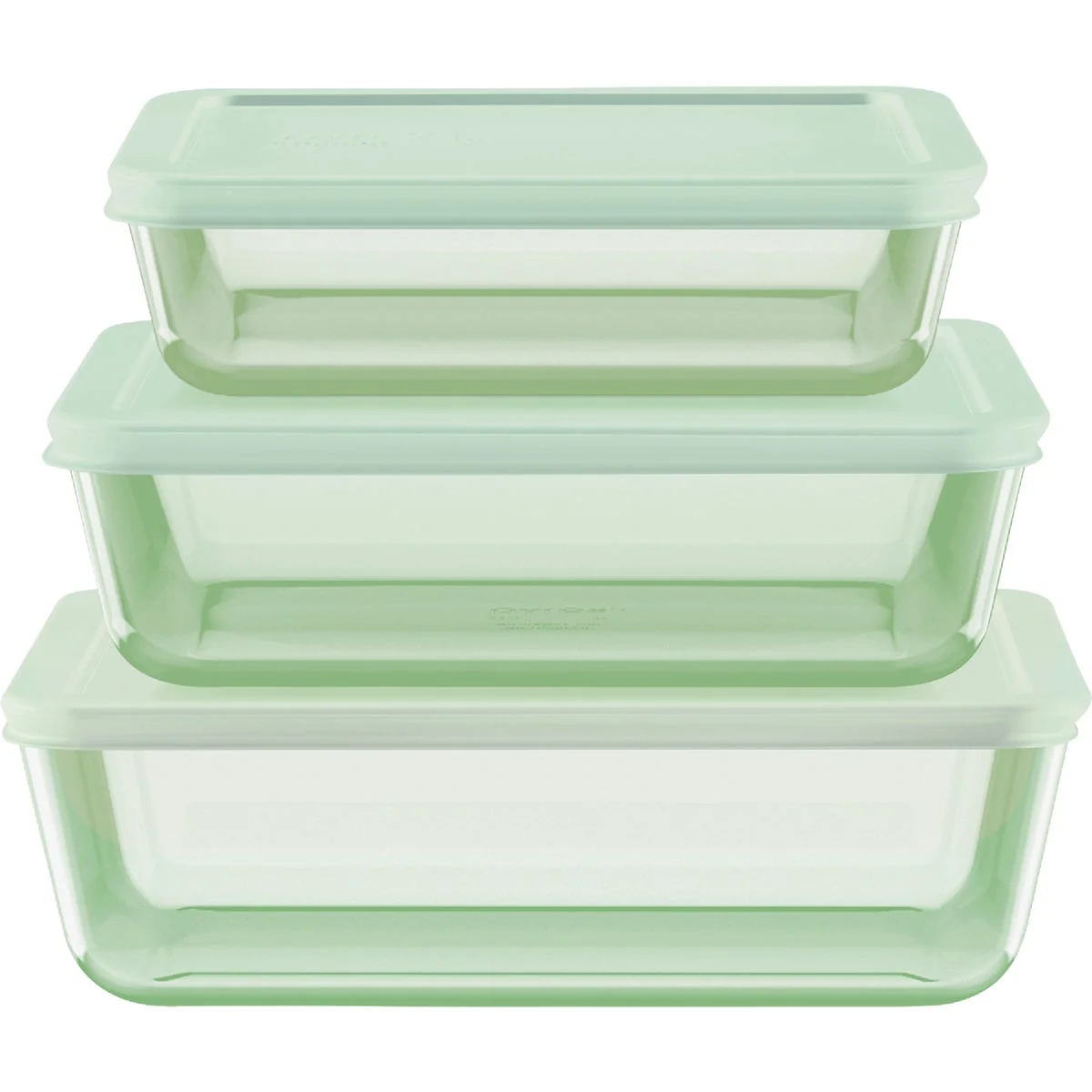 Reliable Pyrex Simply Store Tinted Green Rectangle Storage Set with Plastic Lids 6-Piece High-Grade