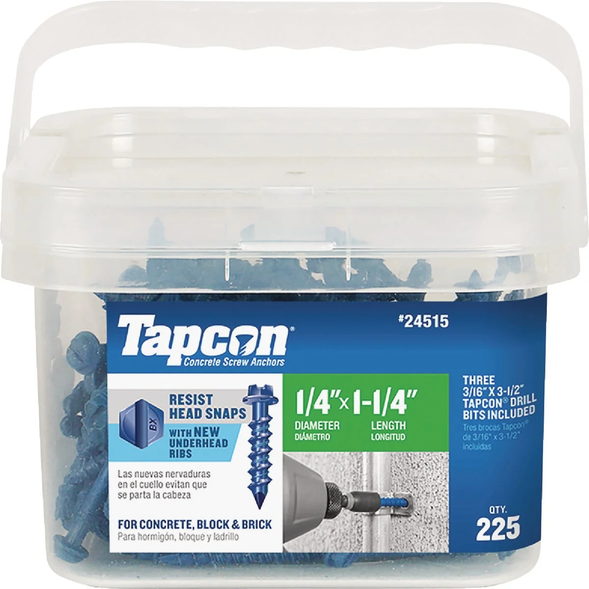 Superior Tapcon 1 4 In. x 1-1 4 In. Hex Washer Concrete Screw Anchor 225 Ct. Modern