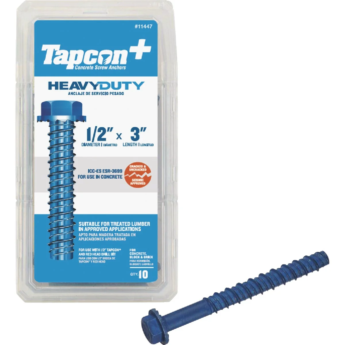 Soft Tapcon 1 2 In. x 3 In. Hex Washer Concrete Screw Anchor 10 Ct. Selected