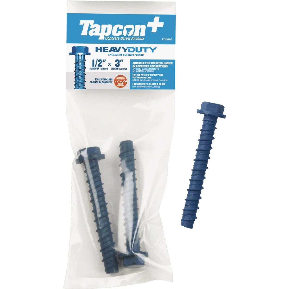 Trendy Tapcon 1 2 In. x 3 In. Hex Washer Concrete Screw Anchor 2 Ct. Genuine