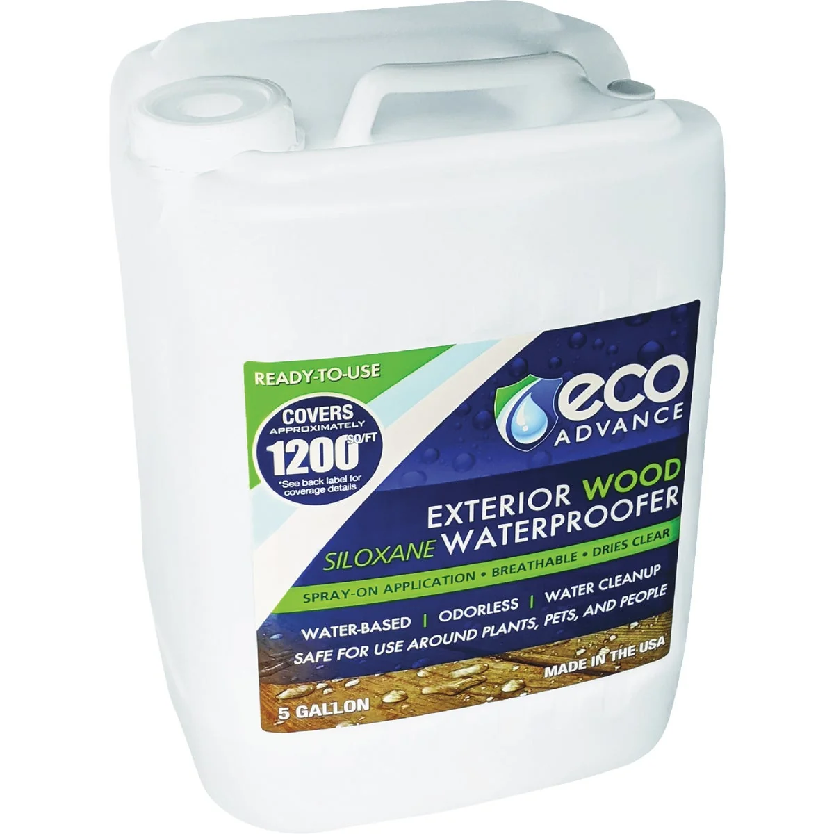 Solid Eco Advance Exterior Wood Water Repellent Sealer 5 Gal. Clear High-Performance