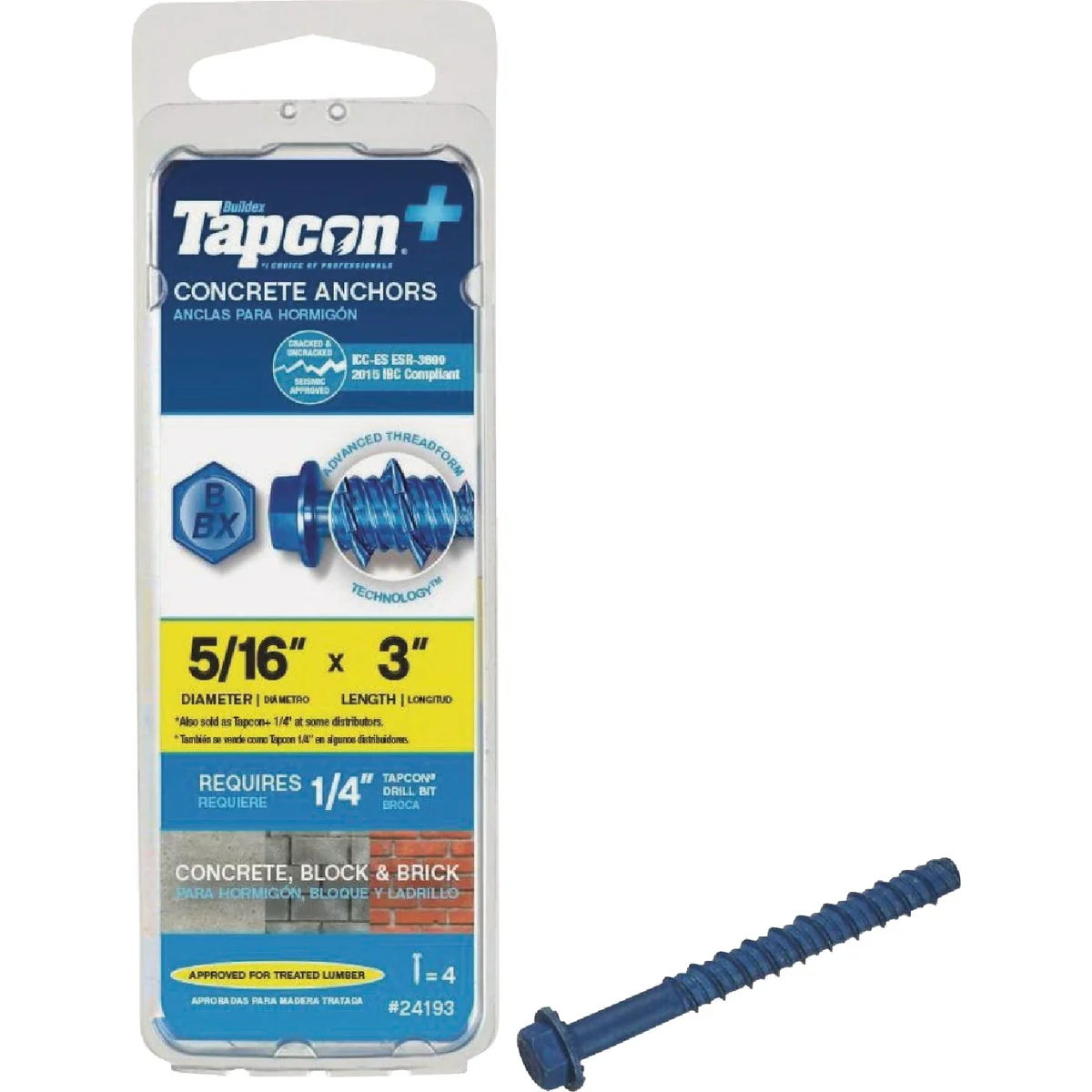 Luxury Tapcon 5 16 In. x 3 In. Hex Washer Concrete Screw Anchor 4 Ct. Functional