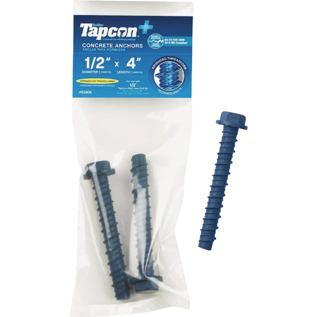 Casual Tapcon 1 4 In. x 4 In. Hex Washer Concrete Screw Anchor 2 Ct. Dependable