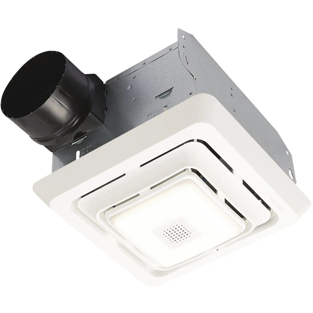 Official Broan Roomside Series 70 CFM 2.0 Sones 120V Bluetooth Speaker Bathroom Exhaust Fan with LED Light Elegant