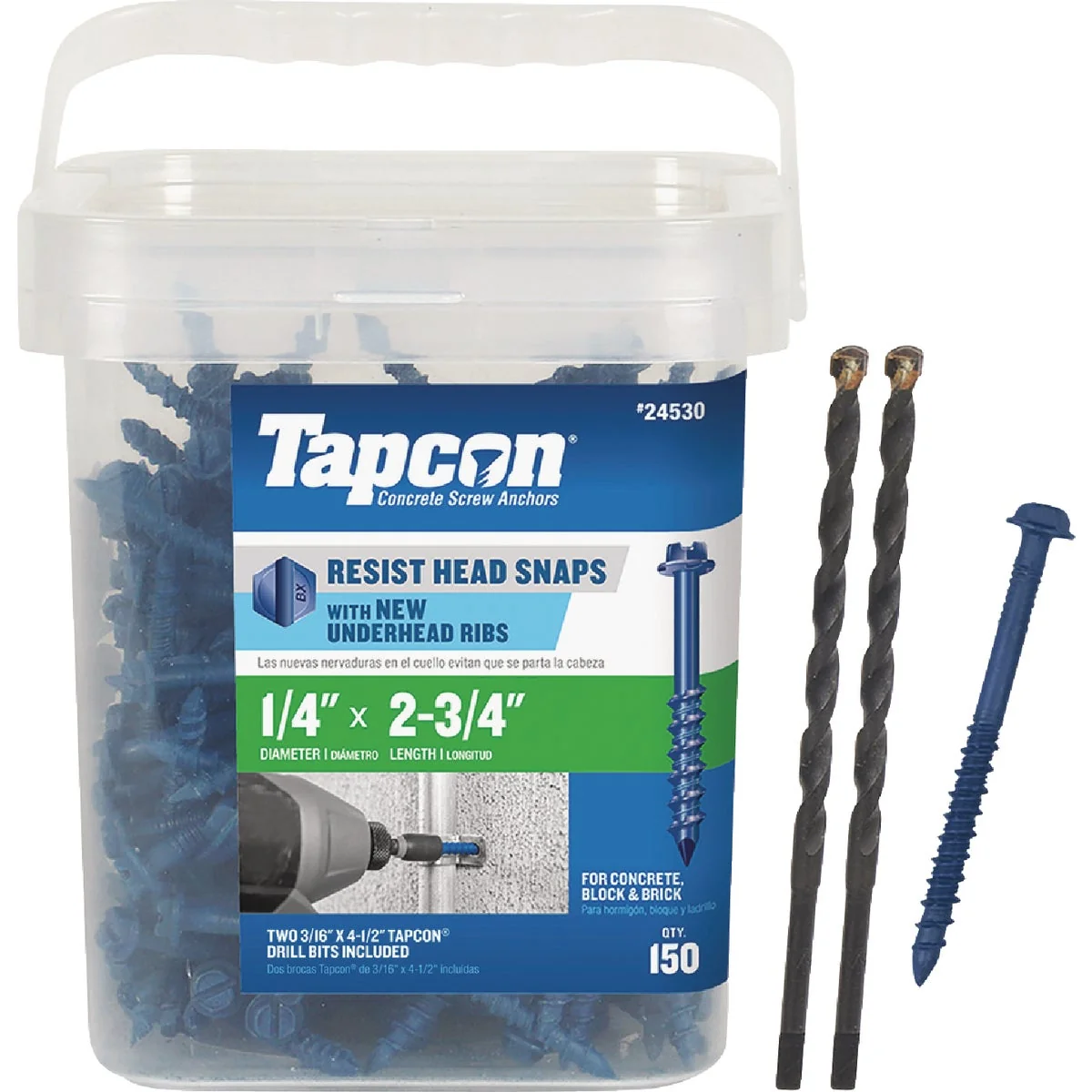 Practical Tapcon 1 4 In. x 2-3 4 In. Hex Washer Concrete Screw Anchor 150 Ct. Specialty