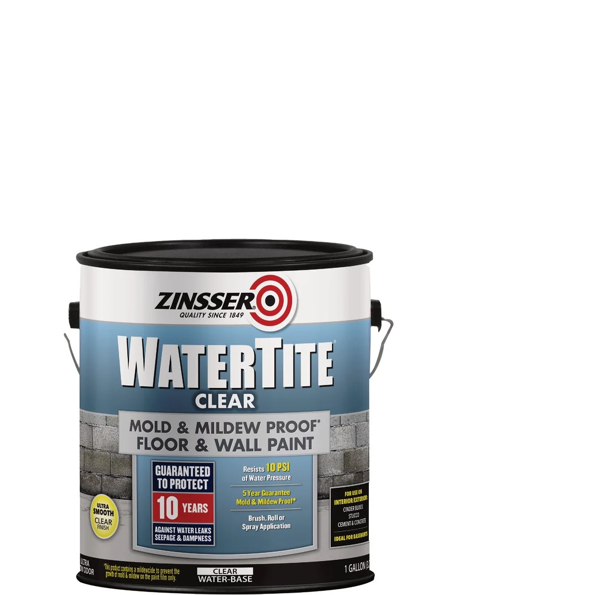 Fine Zinsser WaterTite Clear Mold Mildew Proof Clear Floor and Wall Paint 1 Gal. Optimized