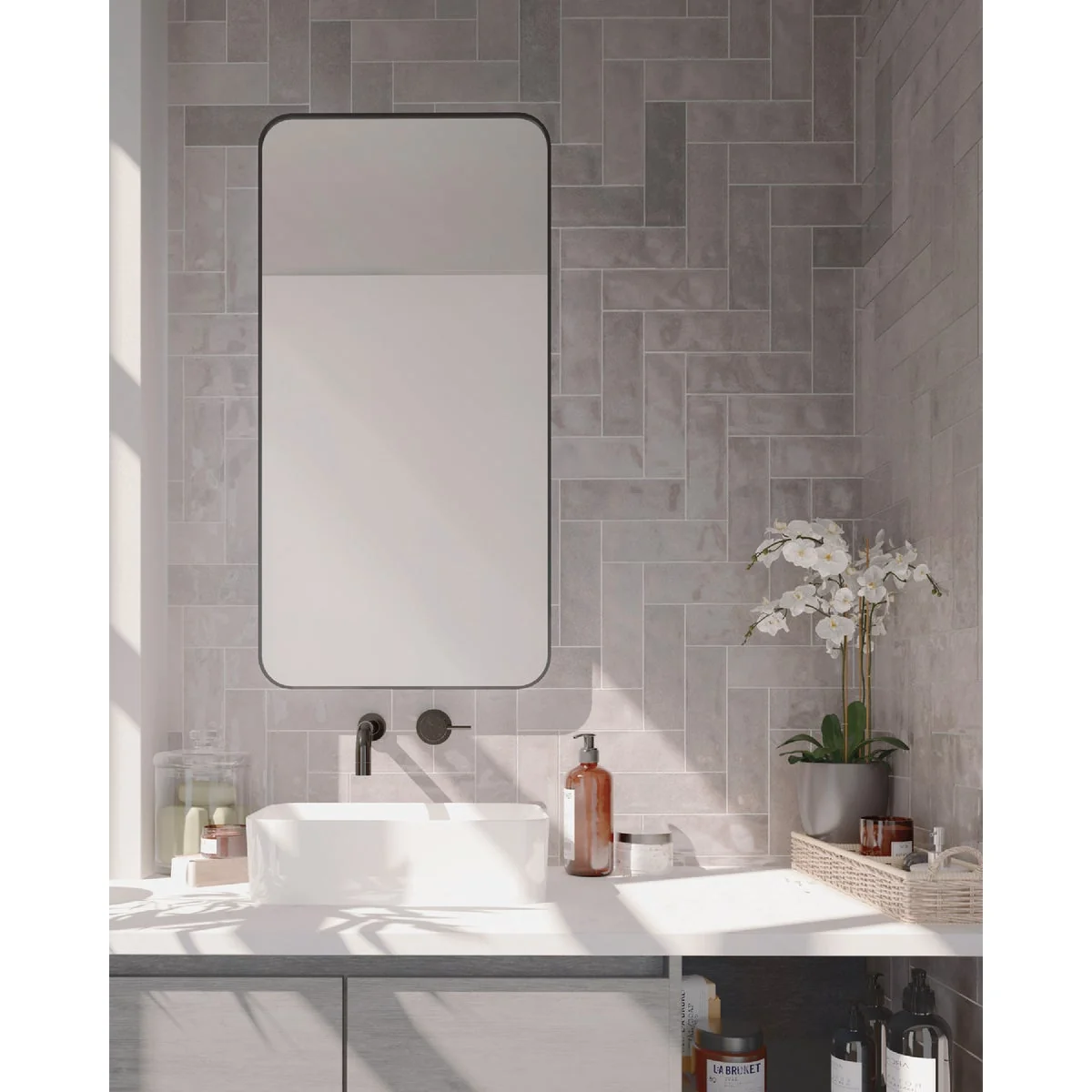 Premium Emser Tile Passion Gris 3 In. x 8 In. Glossy Porcelain Wall Tile 3.92 Sq. Ft. per Case Breathable