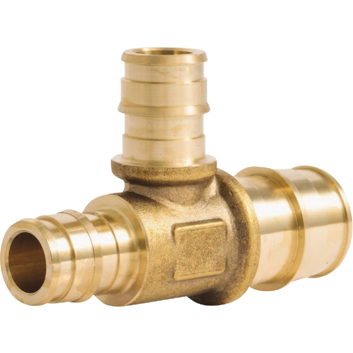 Durable SharkBite PEX-A Brass 3 4 In. x 1 2 In. x 1 2 In. Tee World-Class